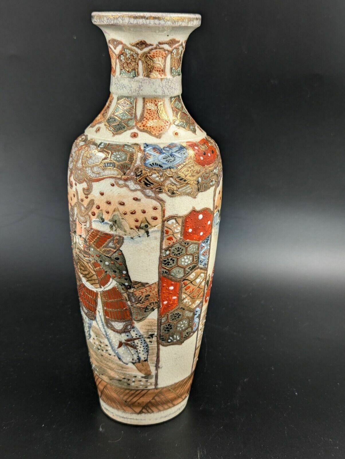 Antique Hand Painted Satsuma Vase, Japan, Meiji Period photo furniture