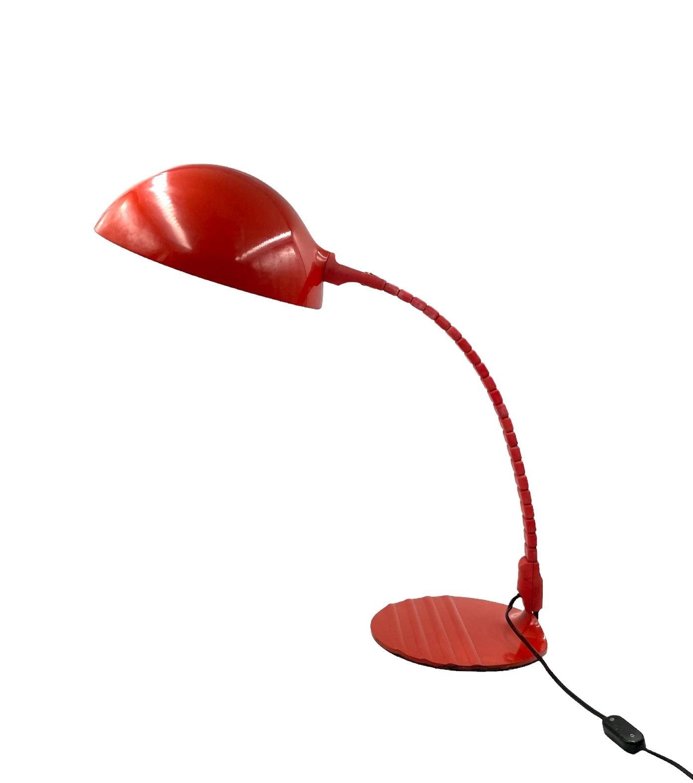 Elio Martinelli, Flex Calotta Mod. 660 Bright Red Table Lamp, Martinelli Luce Italy, 1972 photo Lighting