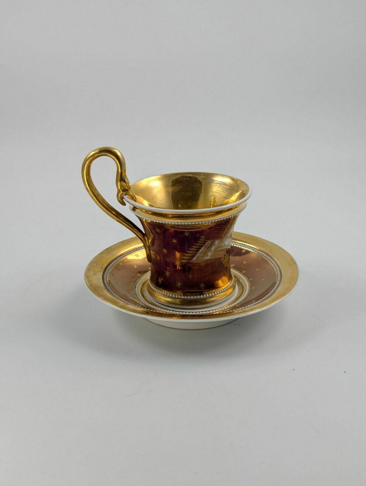 Antique Kpm Berlin, Germany, Porcelain Hand Painted Cup & Saucer, C. 1800 photo Home Decor