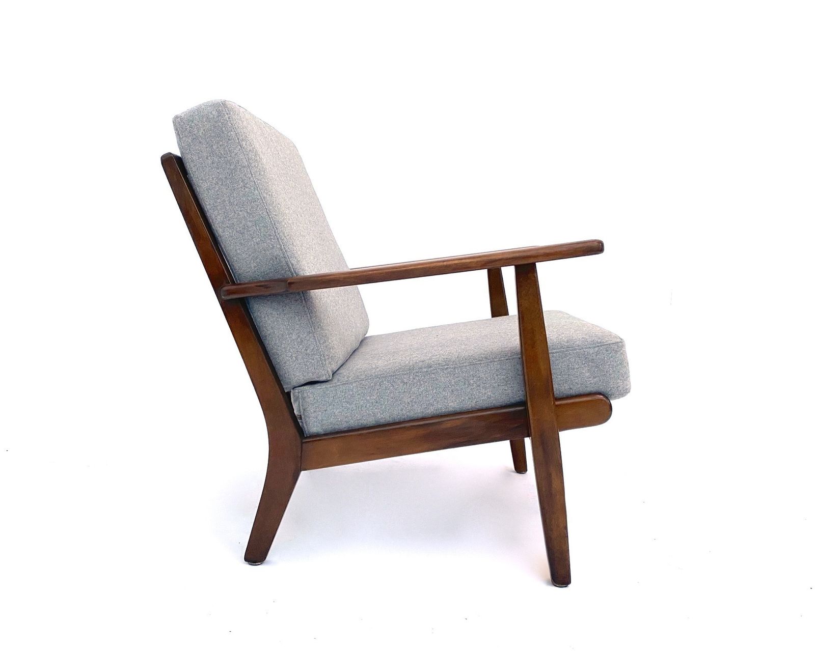 photo for sale Danish Aage Pedersen Model Ge88 Teak And Grey Wool Lounge Armchair For Getama Mid Century 1950s