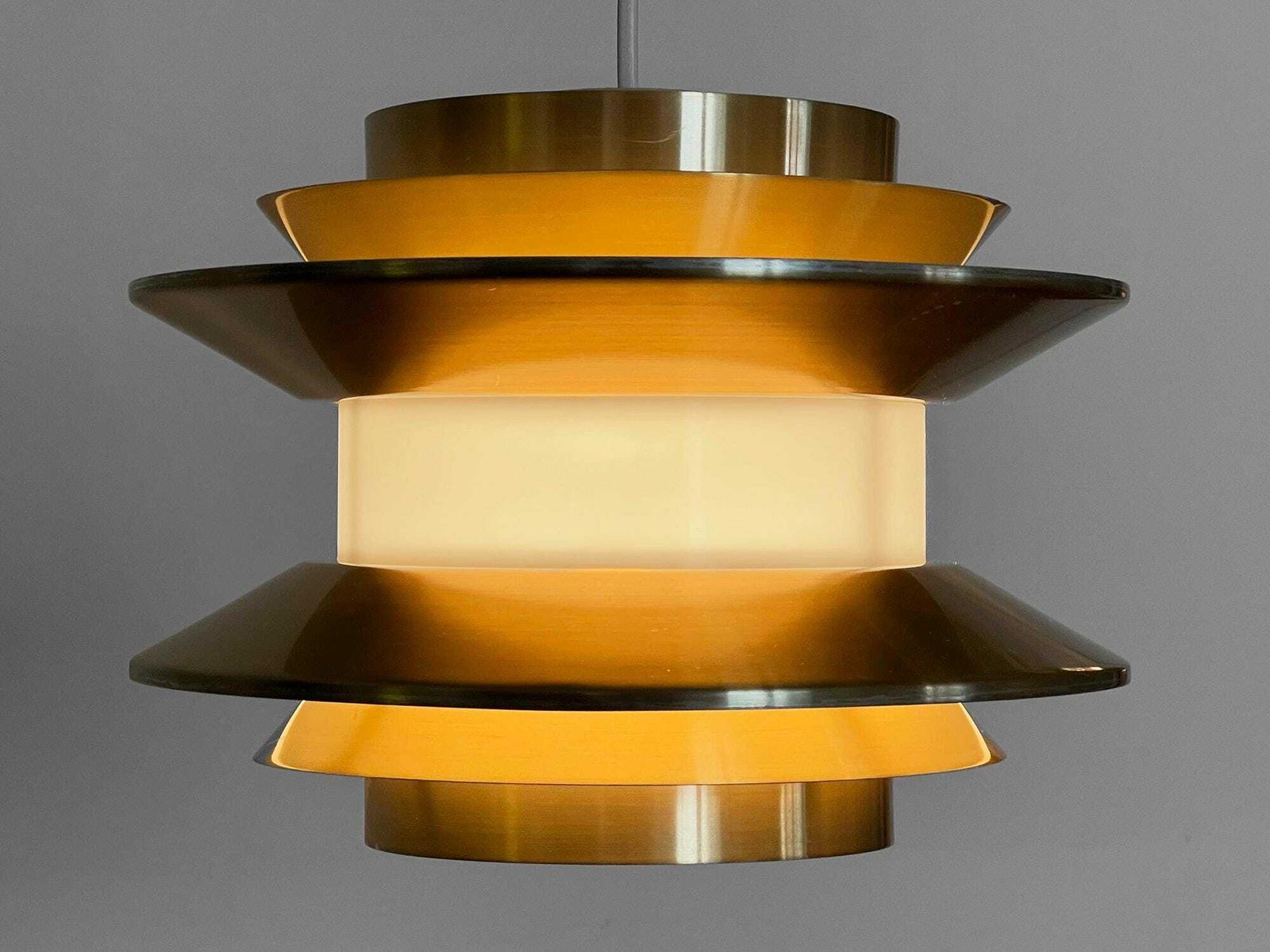 Pendant Light "Trava" In Golden Aluminium By Carl Thore For Granhaga Metallindustri. Sweden 1970s photo furniture