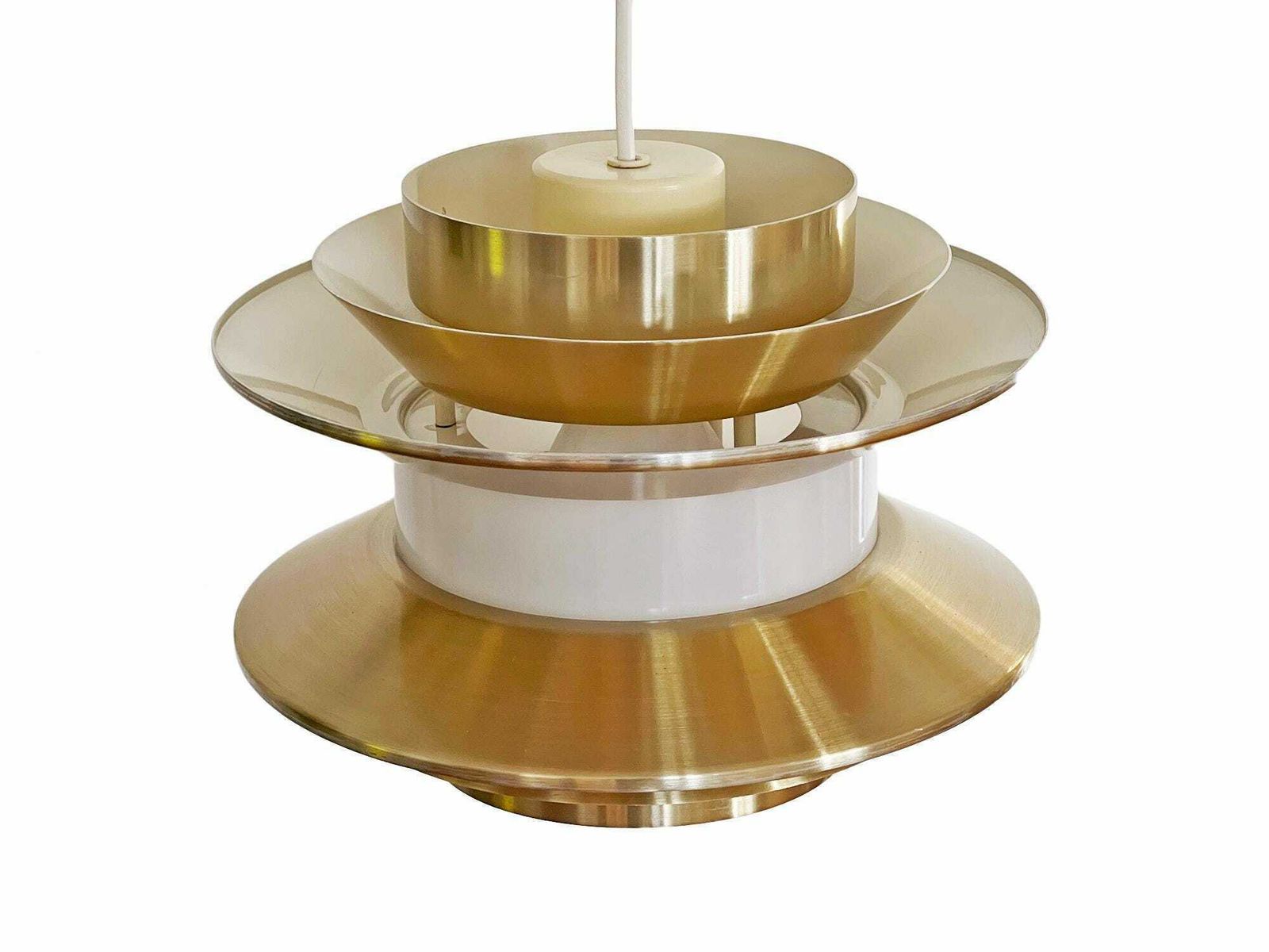 Pendant Light "Trava" In Golden Aluminium By Carl Thore For Granhaga Metallindustri. Sweden 1970s photo 280.0