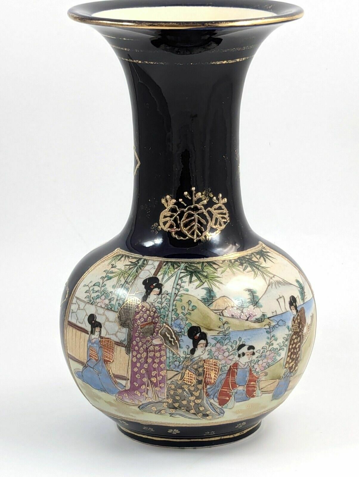 Antique Hand Painted Vase By Satsuma, Japan, Meiji Period