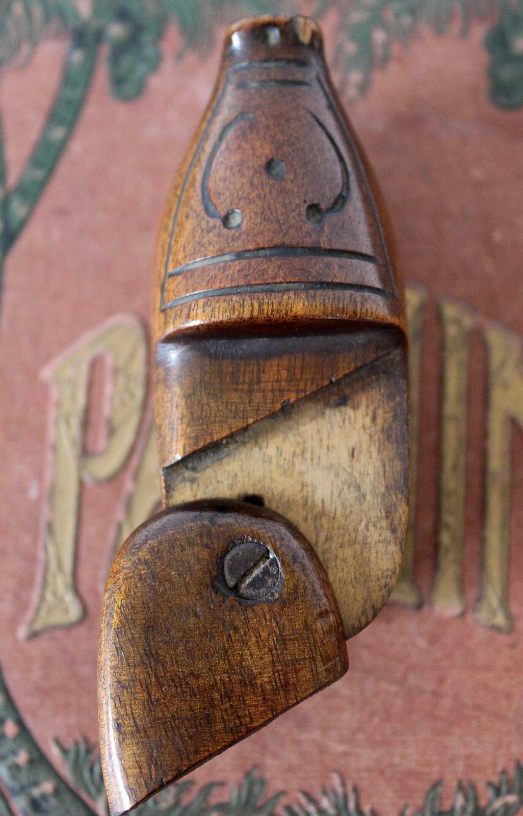 Antique French Or Belgium Small Wood Shoe Snuff Box, Carved Clog, Folk Art, Treen Box, 19th Century, Hinged Box, Little Box, Puzzle Box photo buy