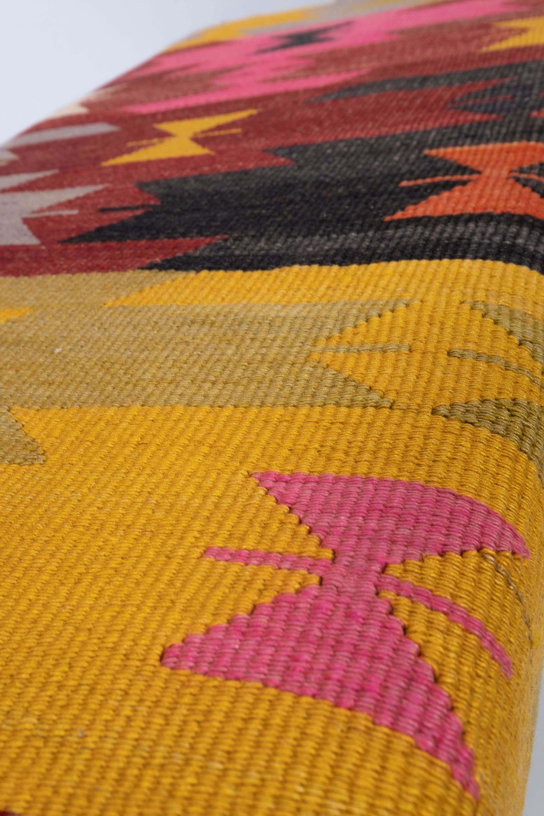 Kilim Bench Upholstered With Turkish Kilim Rug photo vintage