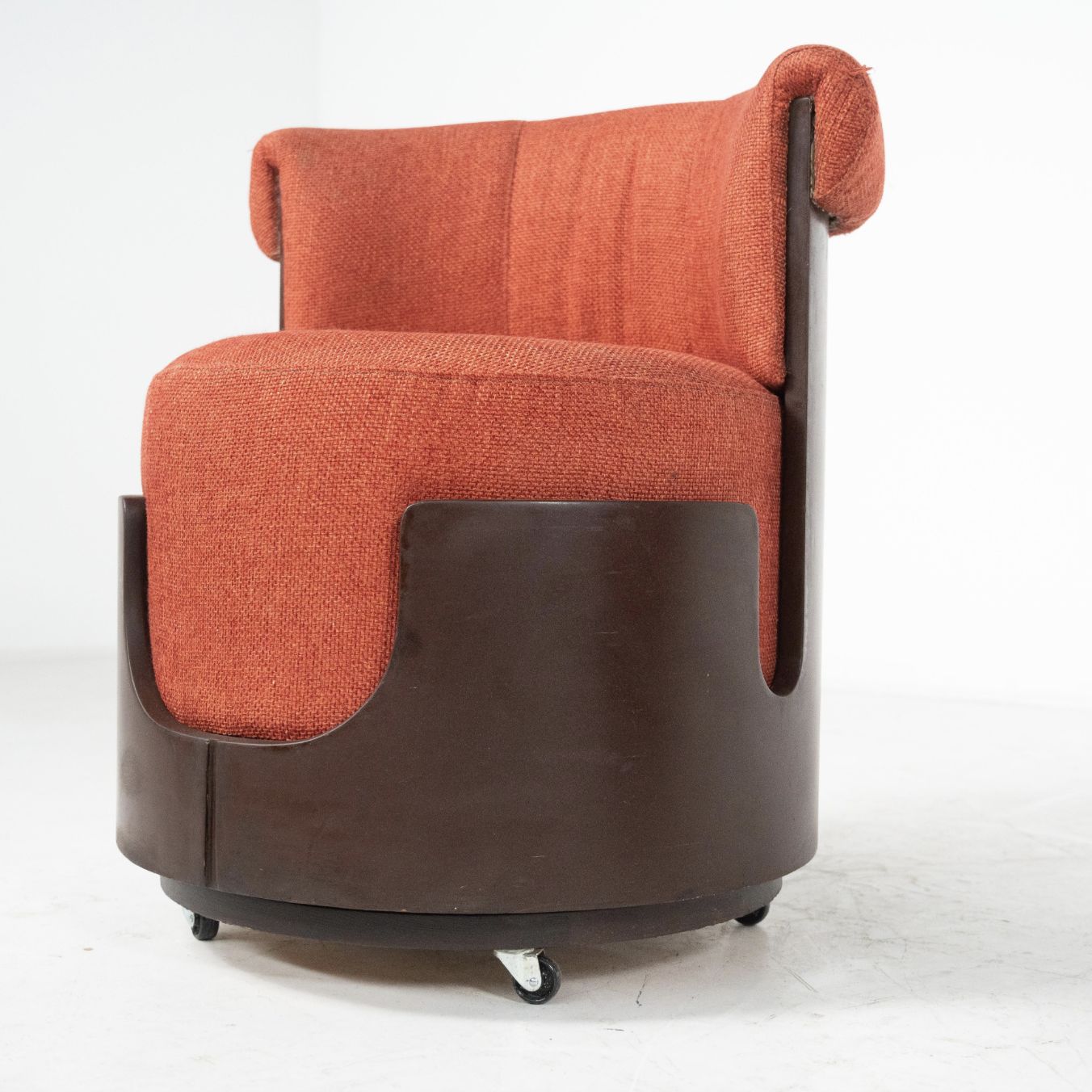 Mid Century Modern Pair Of Small Armchairs, Italy, Original Fabric photo furniture