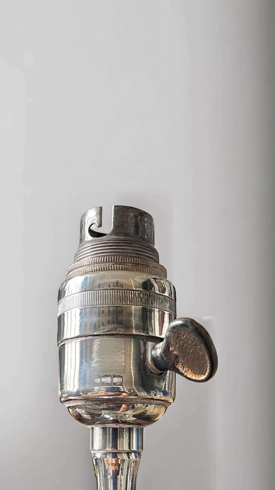 19th Century Silver Plated Corinthian Column Table Lamp photo buy