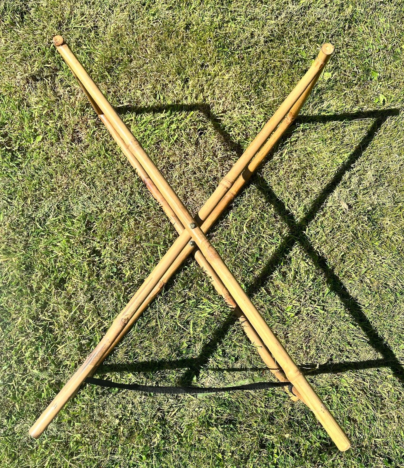 Amazing Vintage Bamboo And Steel Butlers Serving Tray & Folding Stand photo 200.0
