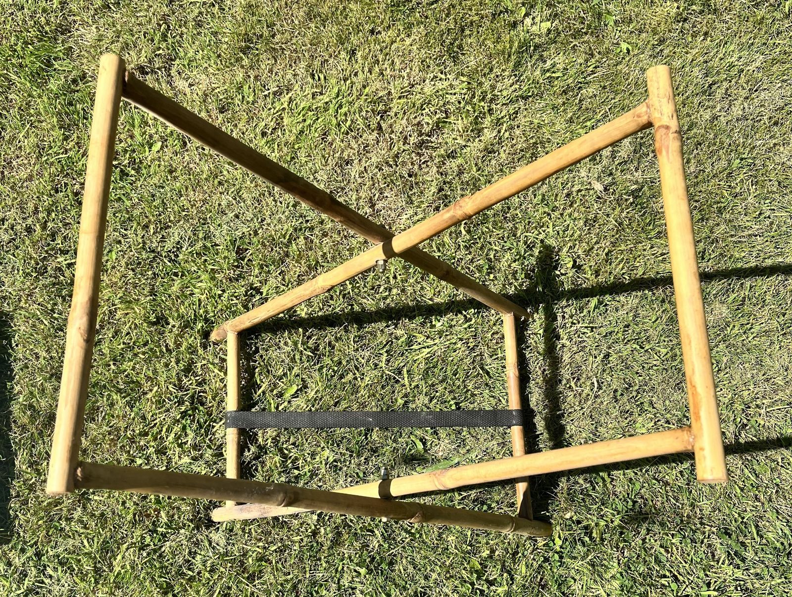 200.0 Amazing Vintage Bamboo And Steel Butlers Serving Tray & Folding Stand photo