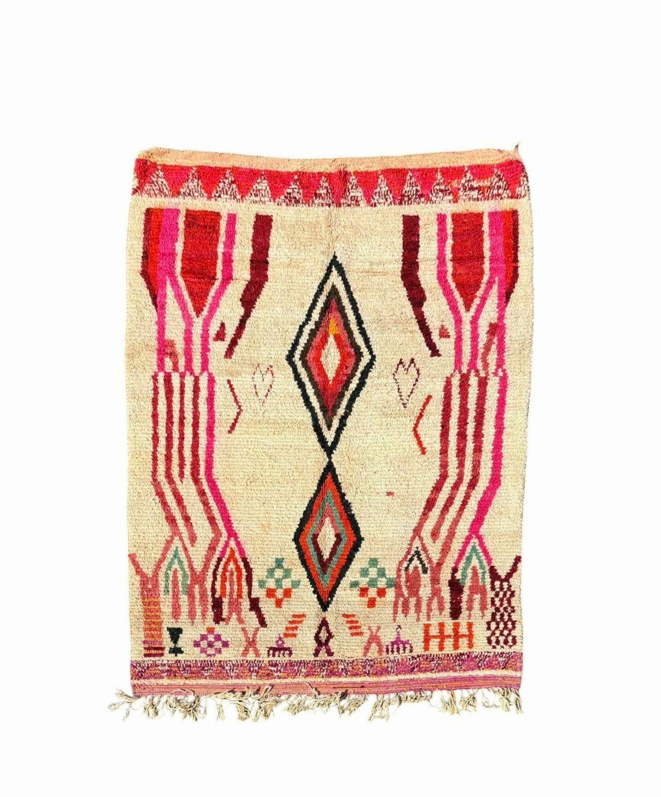 Moroccan Wool Rug 180x260 Cm, Berber Hand Made Carpet, Beni Ourain Moroccan Rug, Living Interior Rug, Modern Rug photo furniture