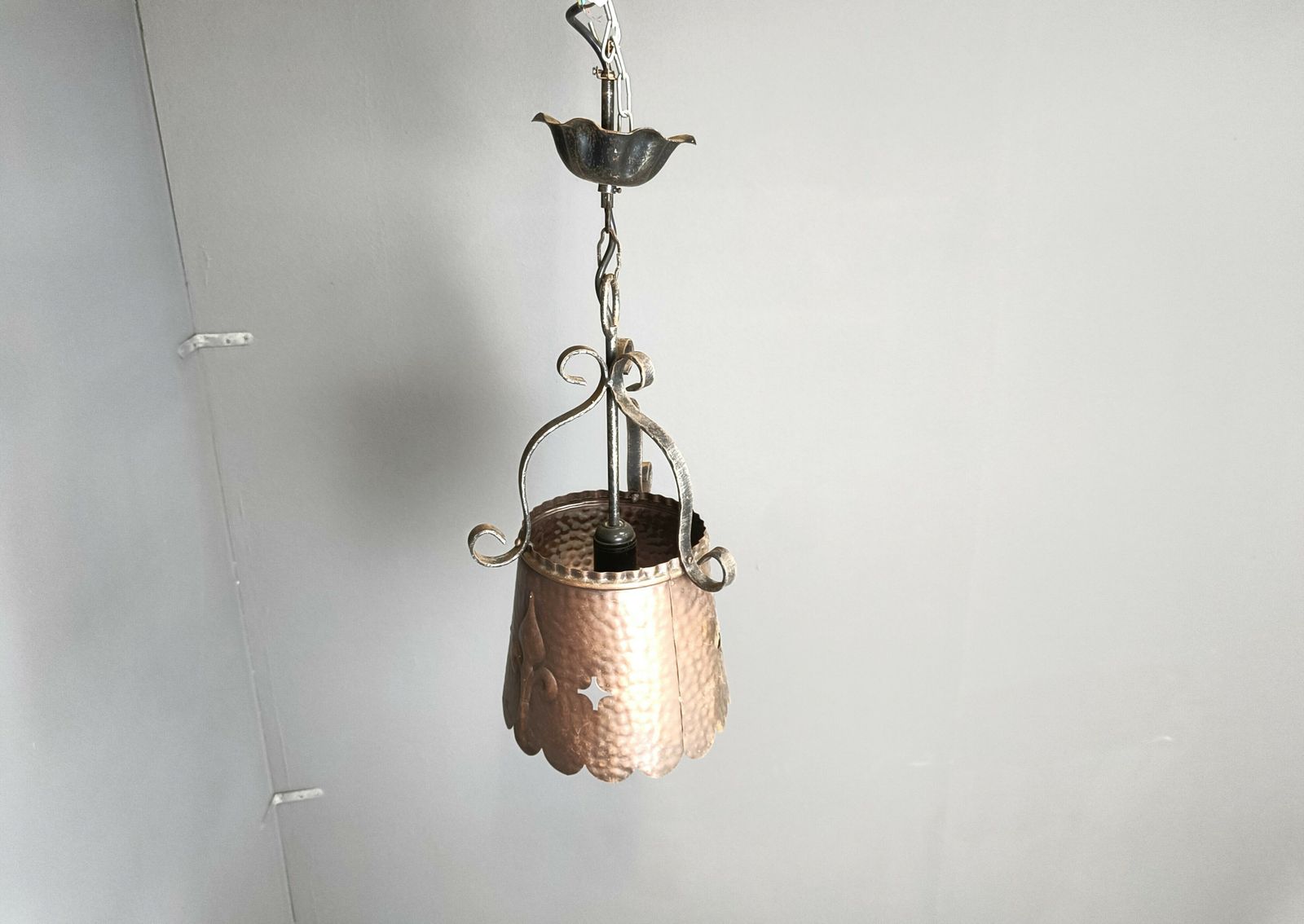 Brutalist Copper Pendant Light, 1970s photo buy