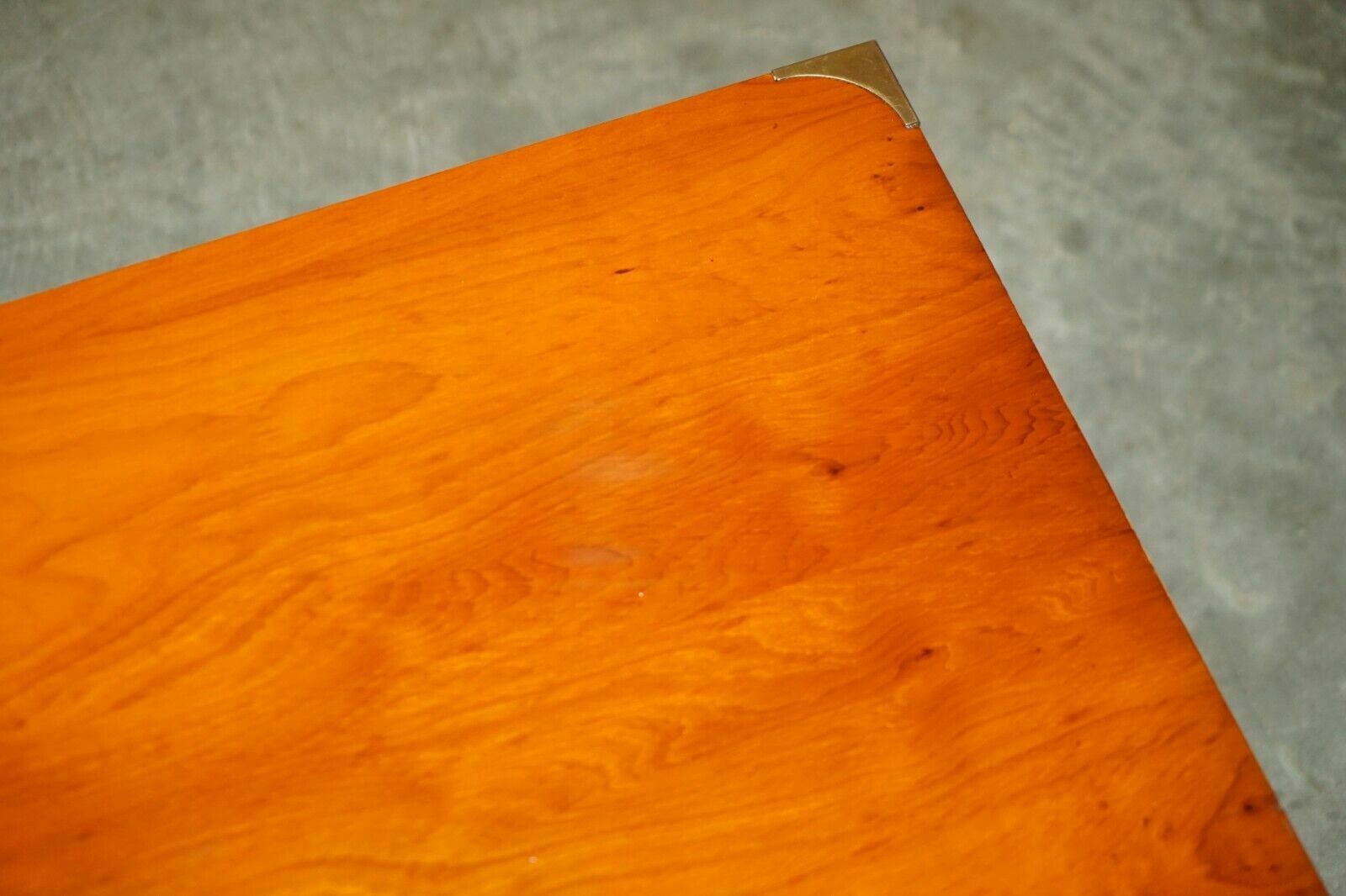 photo furniture Stunning Pair Of Military Campaign Style Yew Wood Single Drawer Side End Tables