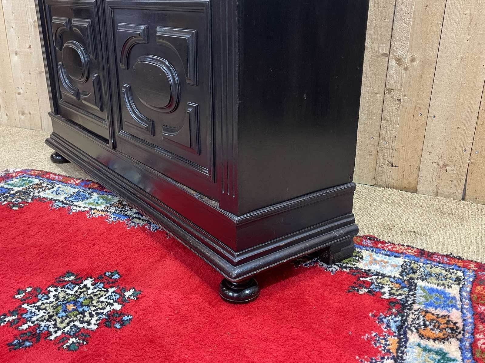 photo buy Napoleon III 19th Century Bookcase In Blackened Wood