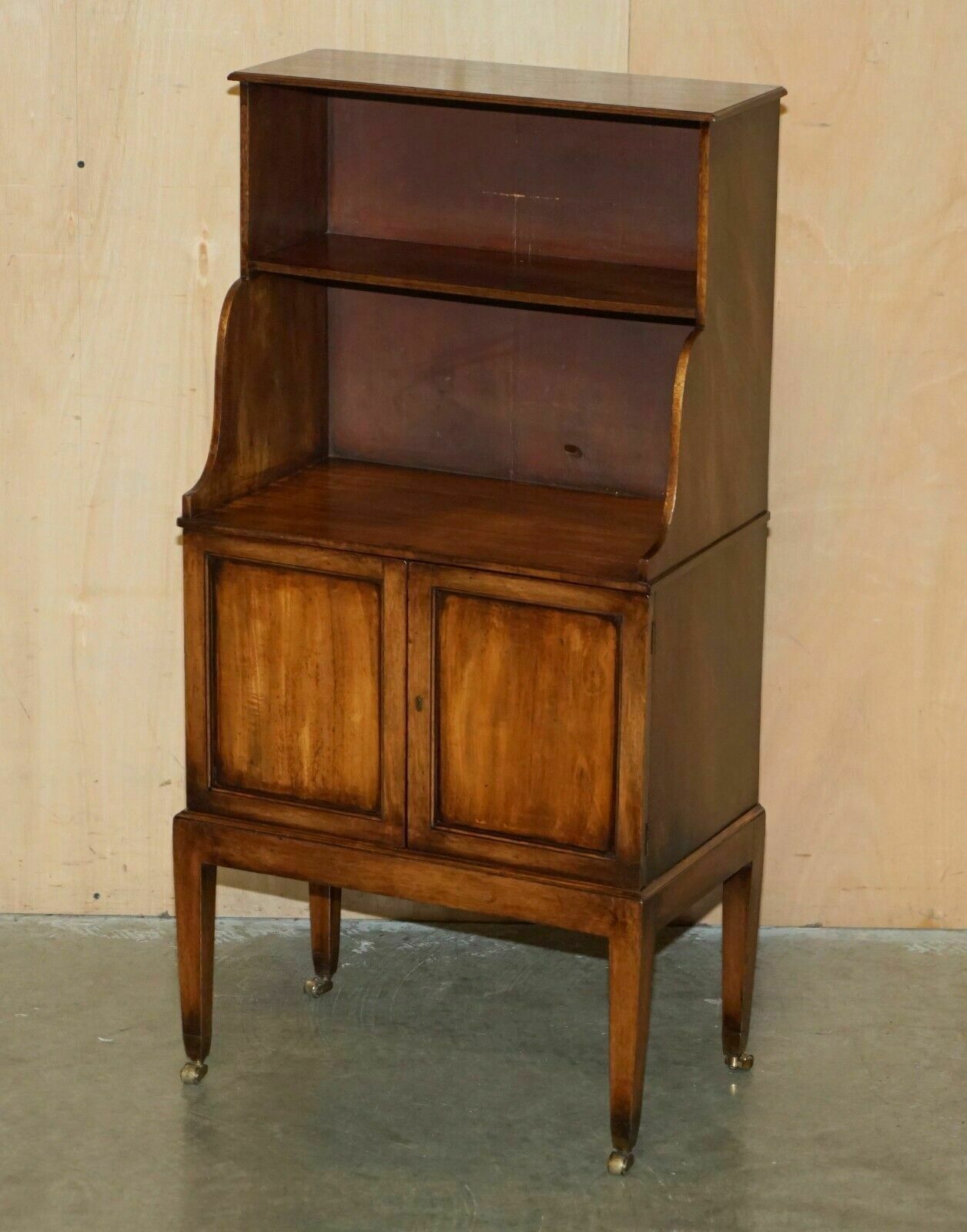 Pair Of Original Antique Regency Circa 1815 Dwarf Open Waterfall Bookcases photo furniture