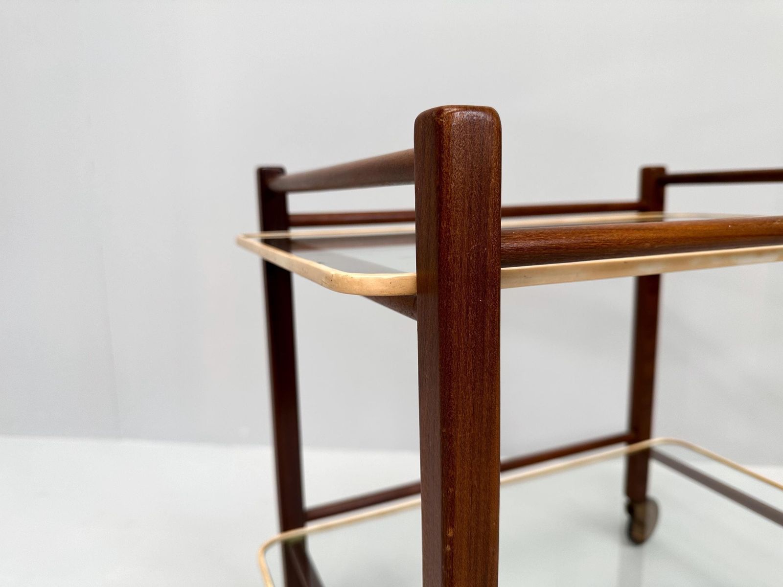 Vintage Teak Trolley With Two Glass Tops By Cees Braakman For Pastoe, 1950s photo 391.0