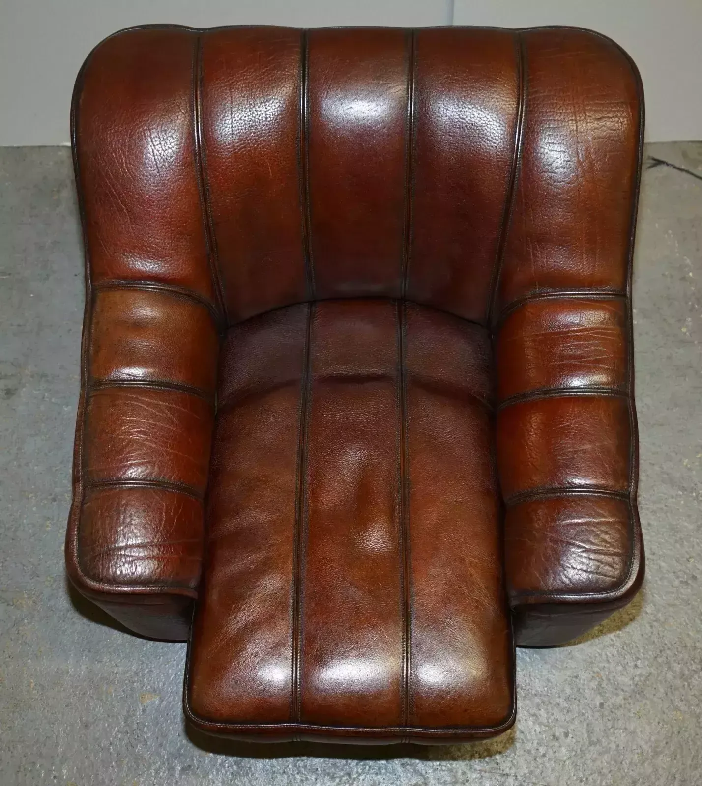 photo vinterior De Sede Ds44 Reclining Brown Buffalo Neck Leather Pair Of Armchairs & Sofa Suite