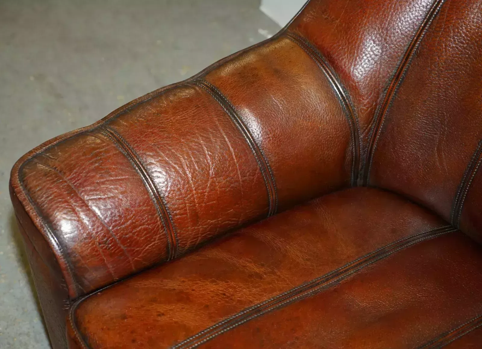 Cir 1960's De Sede Ds 44 Reclining Brown Buffalo Neck Leather Armchair & Ottoman photo vintage
