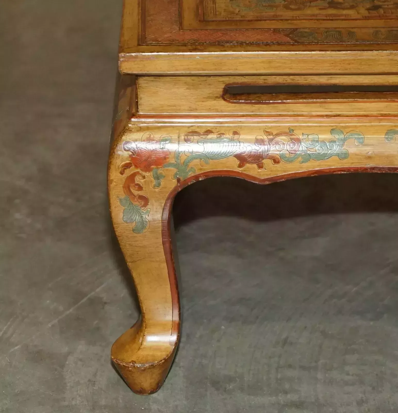 Furniture Extremely Ornate Gilt & Lacquered Chinese Dragon Chinoiserie Opium Coffee Table photo