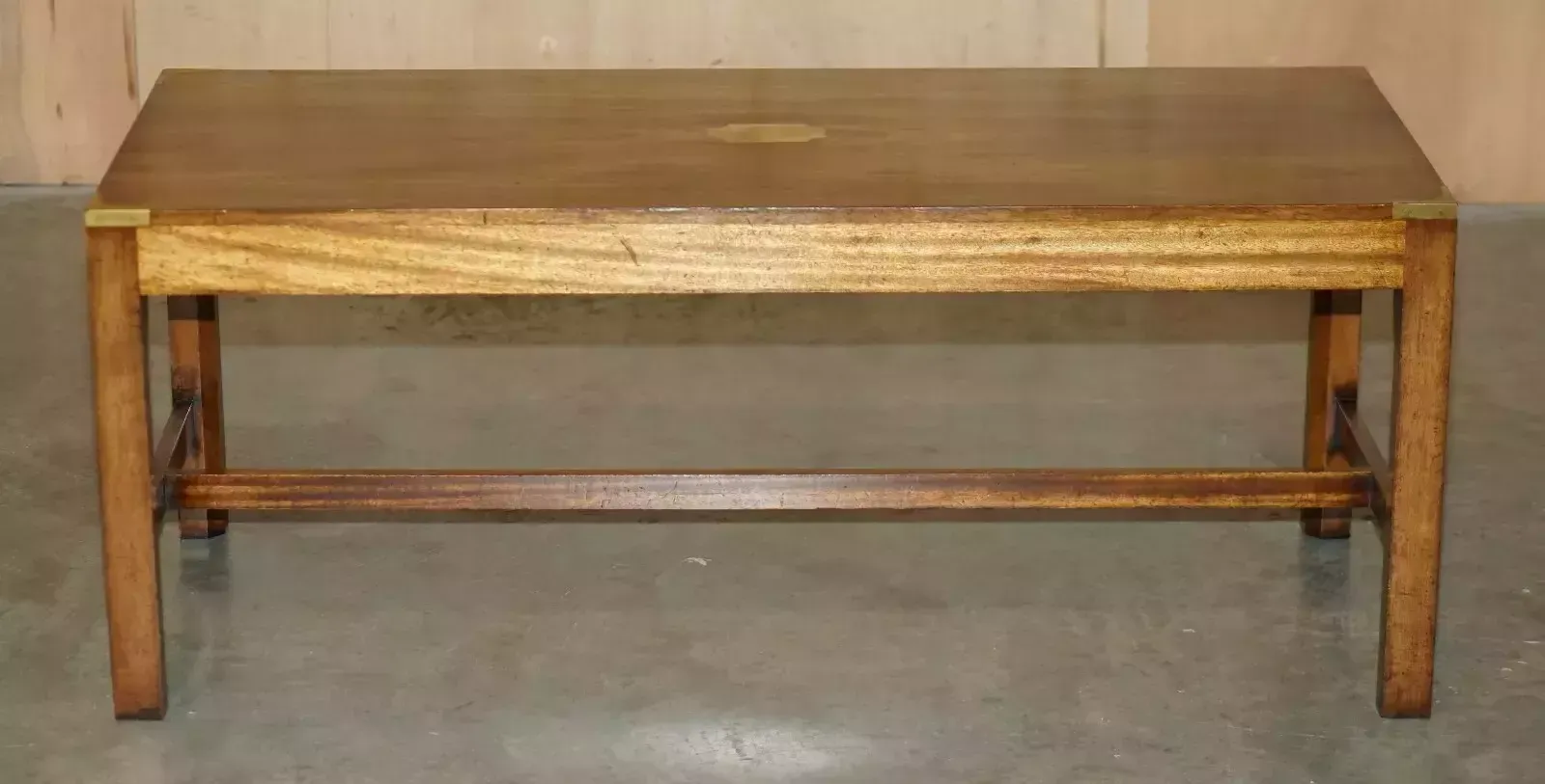 1970's Mahogany Kennedy Harrods London Military Campaign Coffee Cocktail Table photo for sale