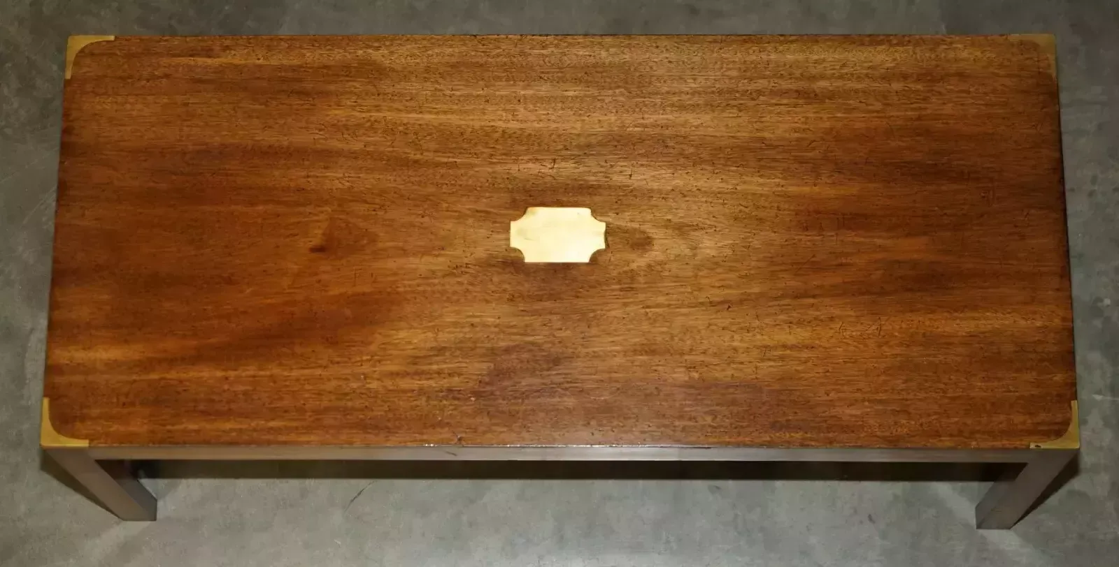 1970's Mahogany Kennedy Harrods London Military Campaign Coffee Cocktail Table photo Furniture