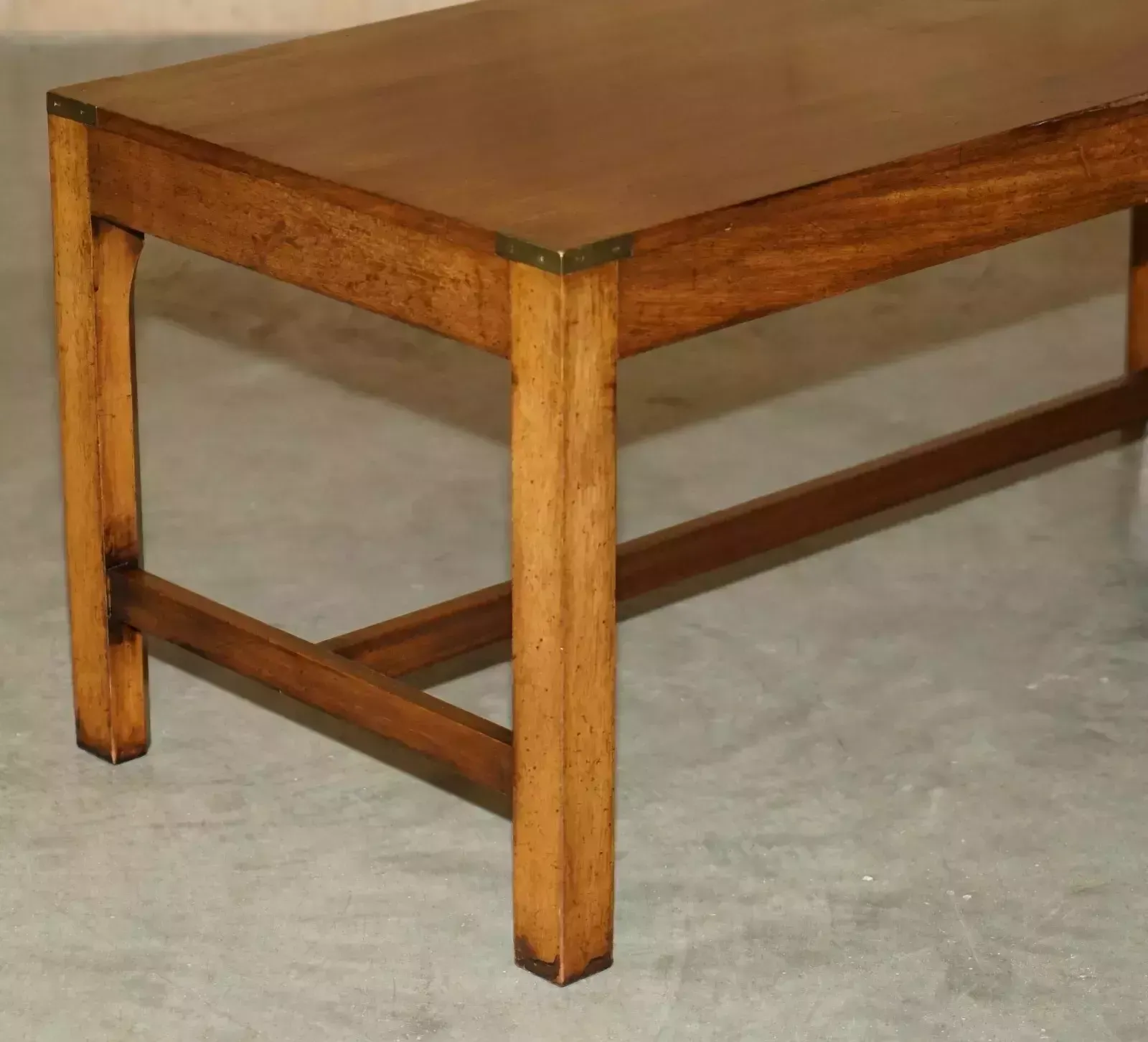 photo furniture 1970's Mahogany Kennedy Harrods London Military Campaign Coffee Cocktail Table
