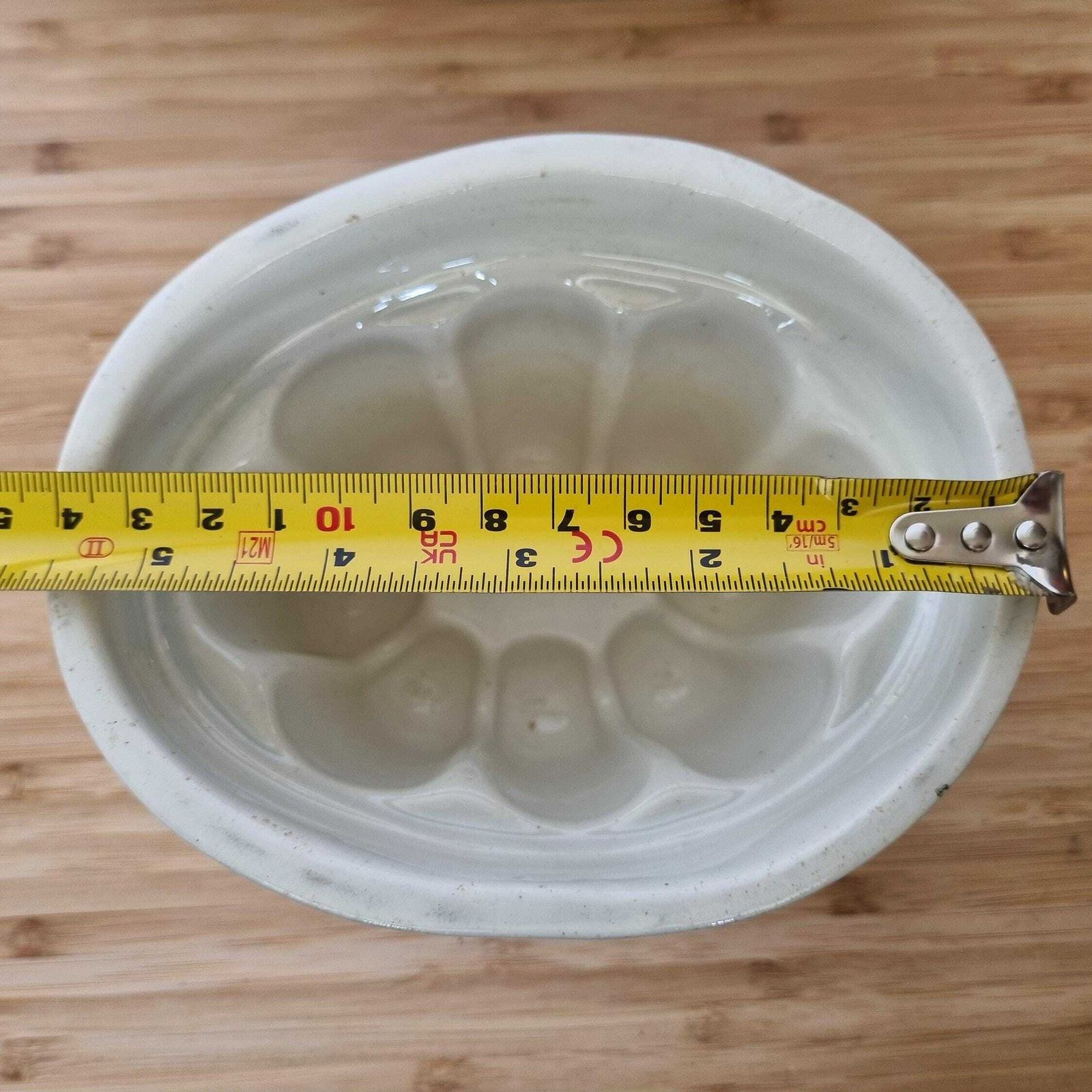 Victorian White Ironstone Jelly Mold | English Creamware Pudding Mold | Floral Pattern Kitchen Collectible | 1800s photo vinterior