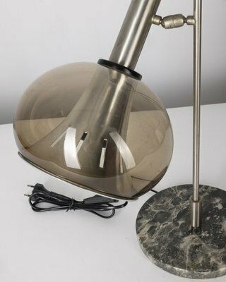 Vintage Table Lamp In Marble And Acrylic Glass From Lamter Milano, Italian Design, 1950s photo for sale