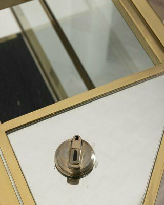 2410.0 Vintage Italian Table In Golden Brass And Crystal, 1960s photo