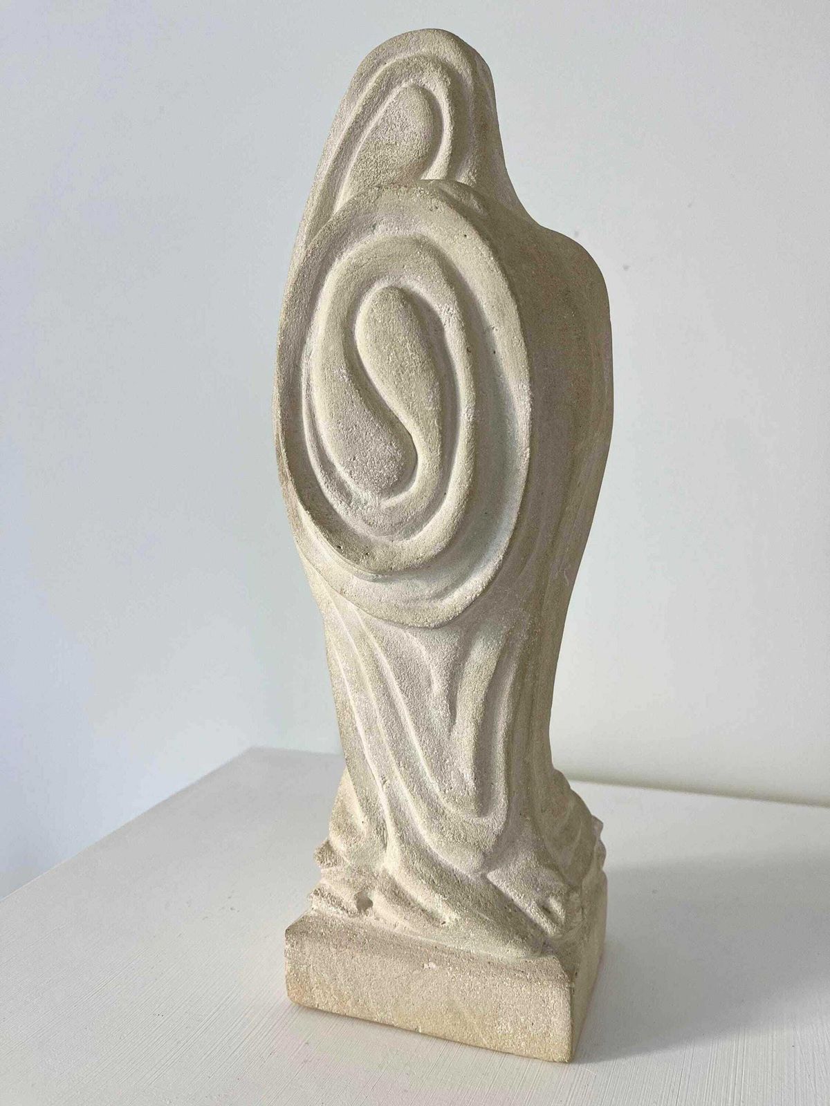 French Mid Century Abstract Carved Stone Sculpture Of Female Figure C. 1970s photo buy