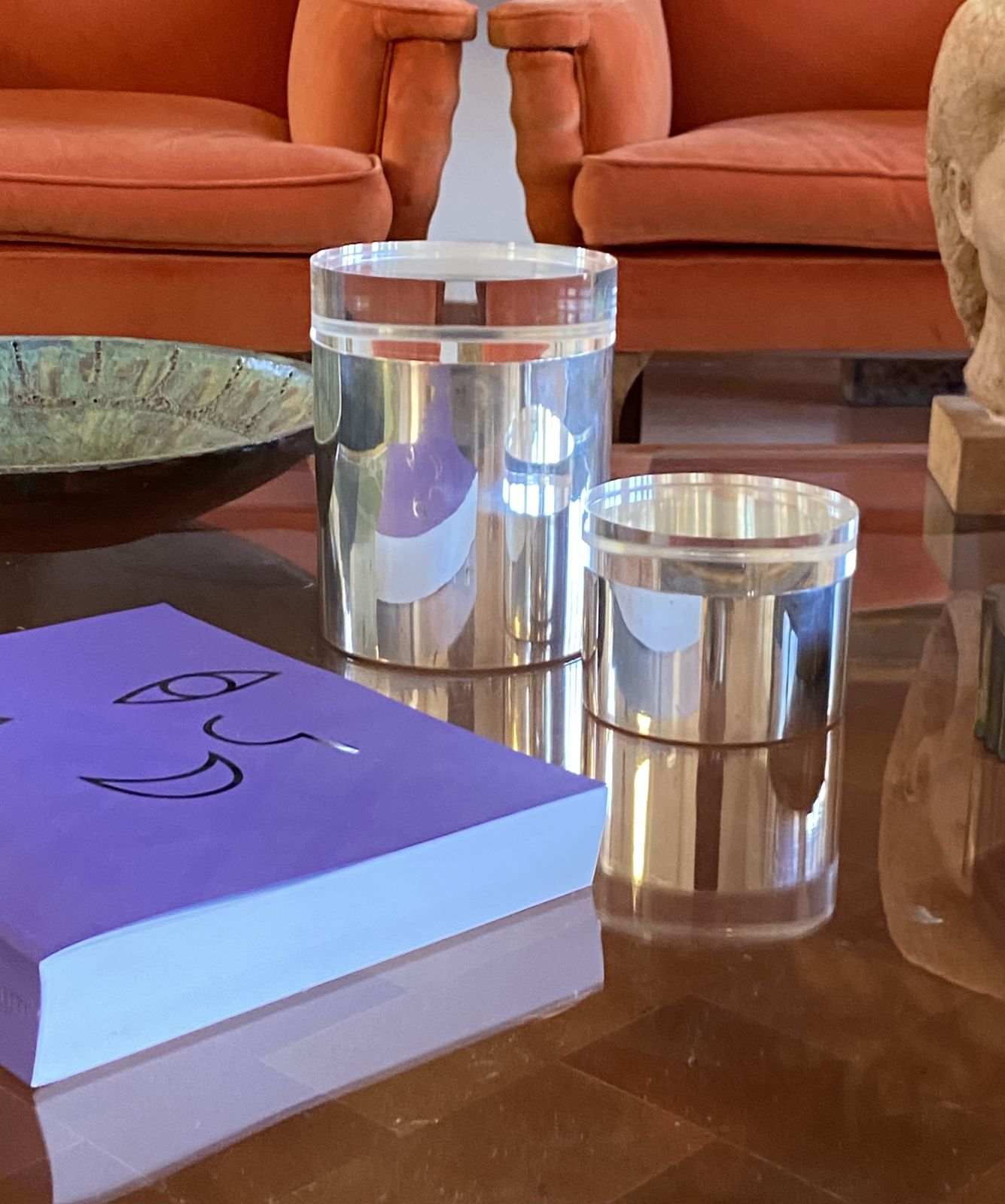 photo for sale Modernist Lucite And Silver Plate Set Of Boxes, Mellerio Paris, France 1970s