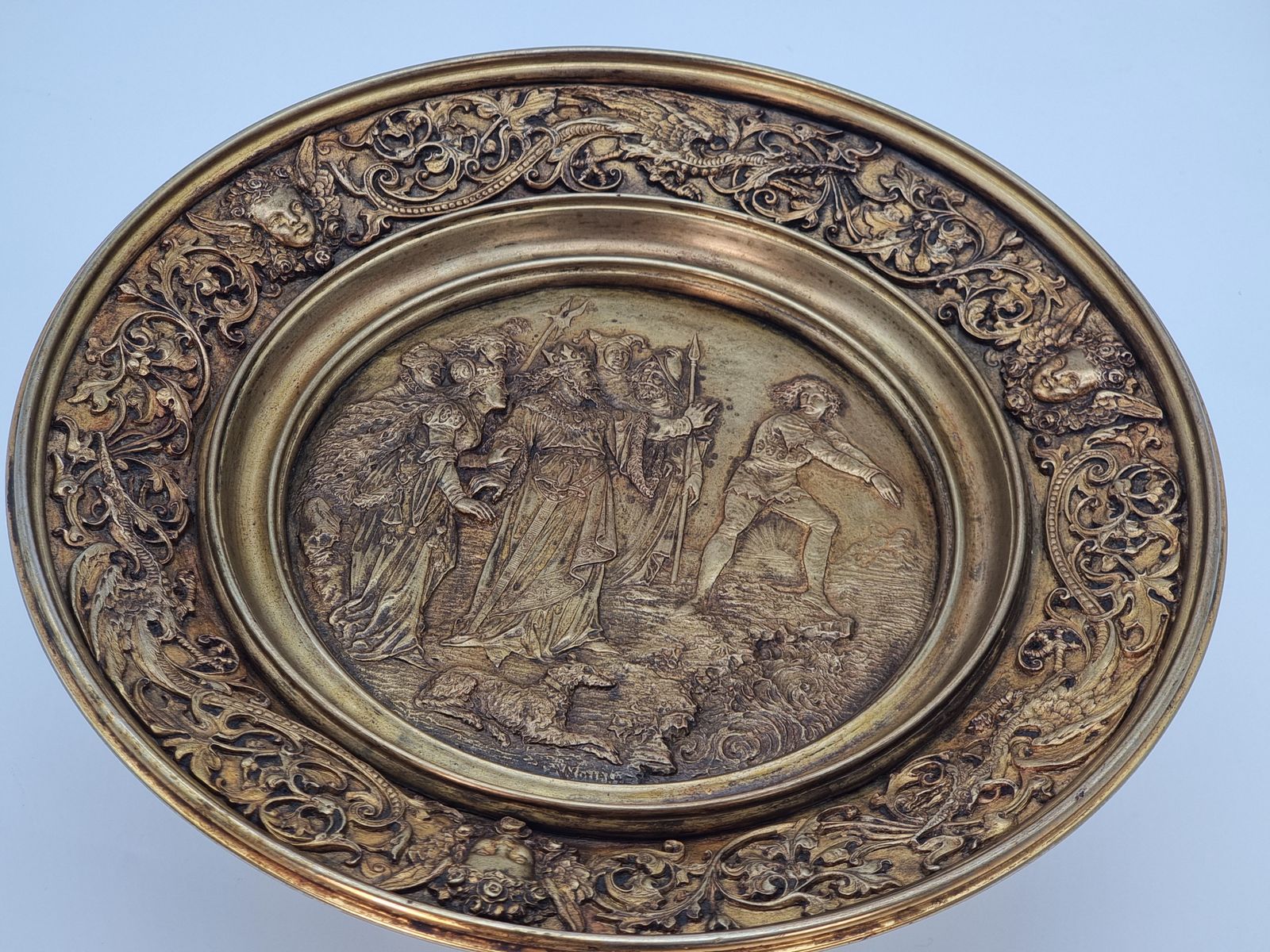 photo for sale An Aesthetic Movement Gilt Table Centre Piece Or Tazza, Highly Decorative.