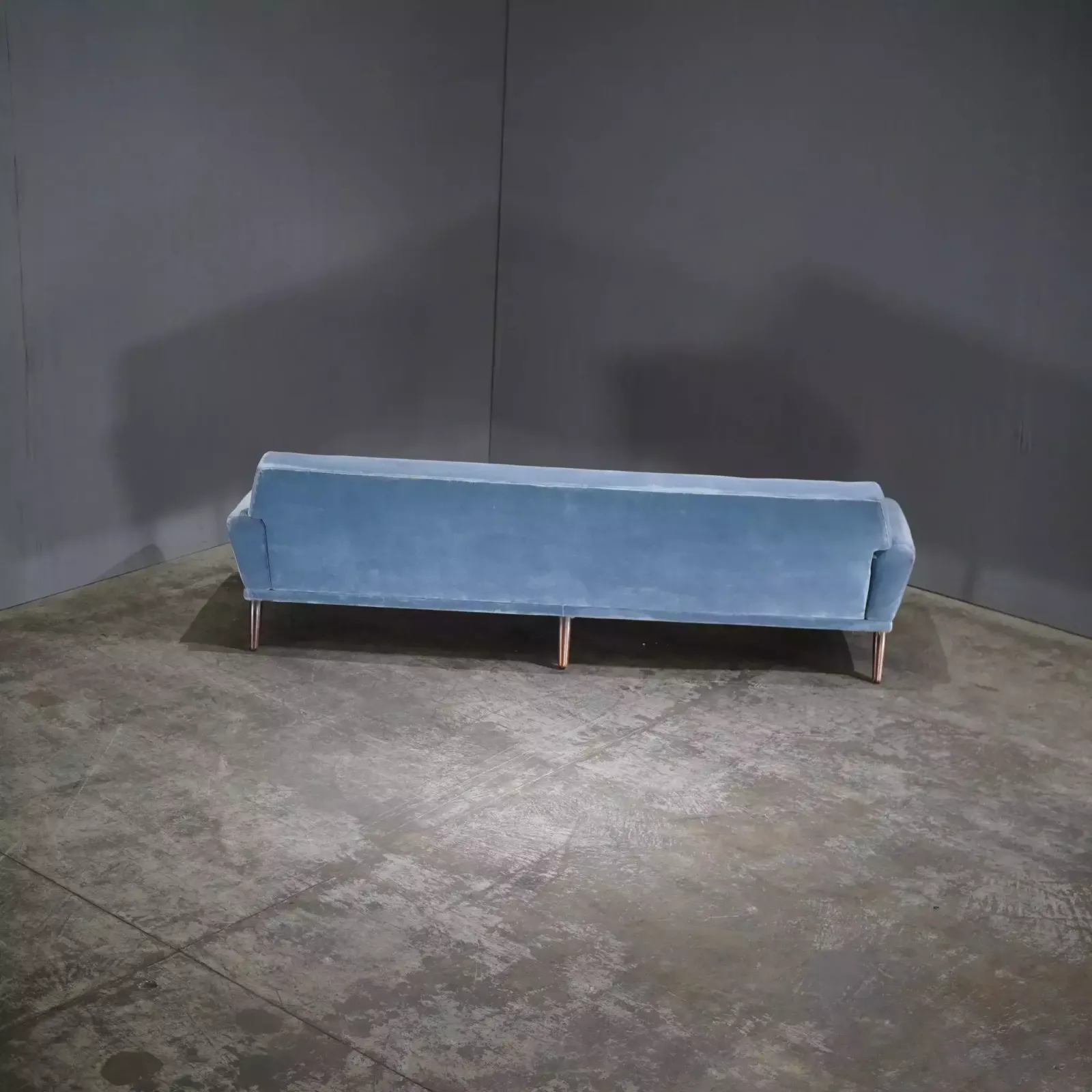 2660.0 Bramin Møbler Four Seater Sofa In Blue Velvet By N.A. Jørgensens photo