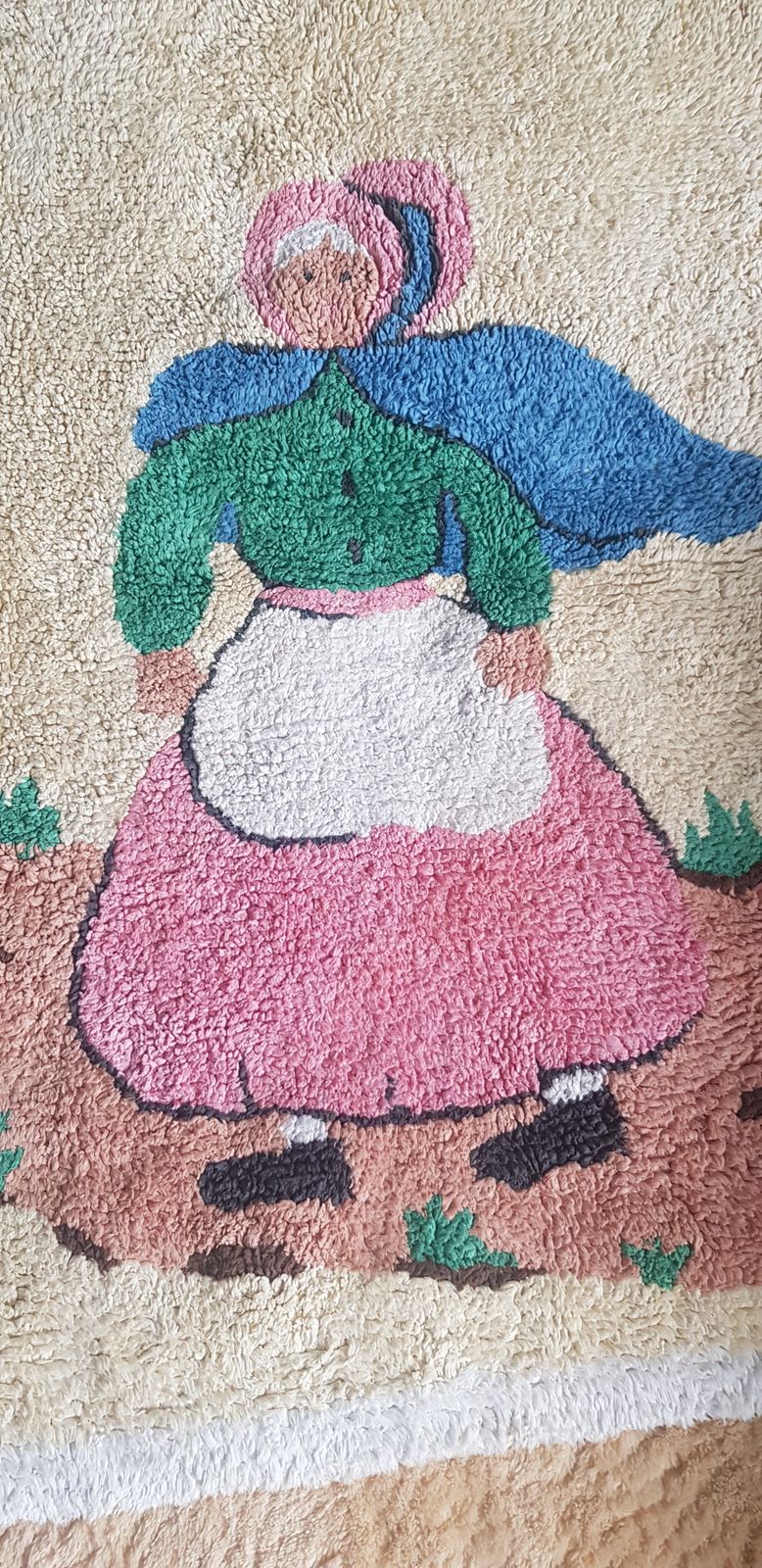 Mid Century Nursery Ryhme Children's Rug   Old Woman Who Lived In A Shoe 1950s photo furniture