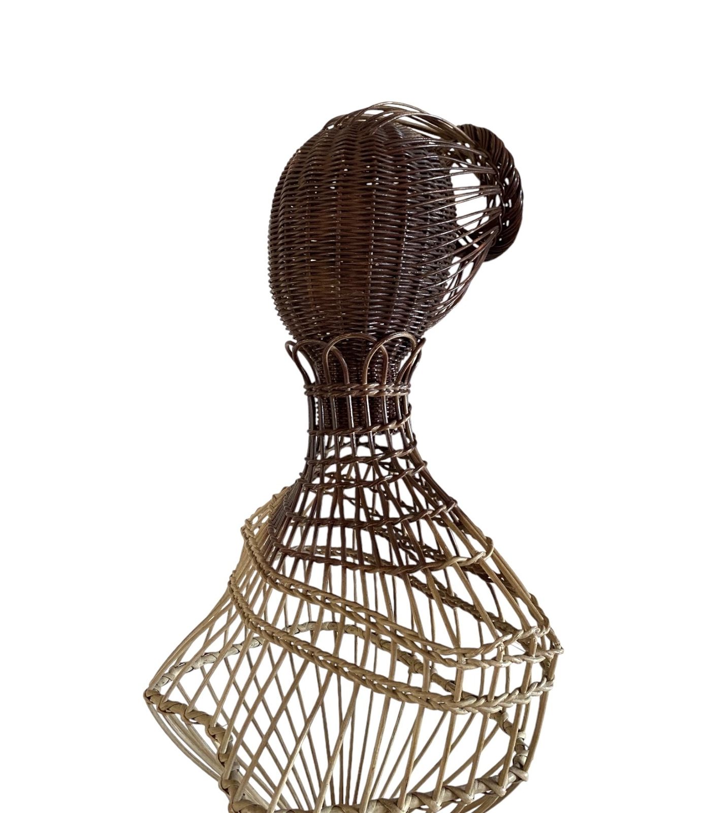 Mid Century Wicker Mannequin, Posa Italy 1950s photo vintage