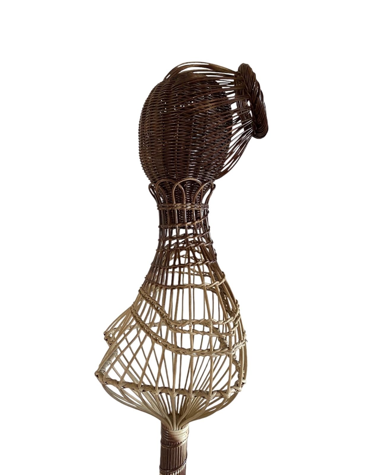 photo vinterior Mid Century Wicker Mannequin, Posa Italy 1950s