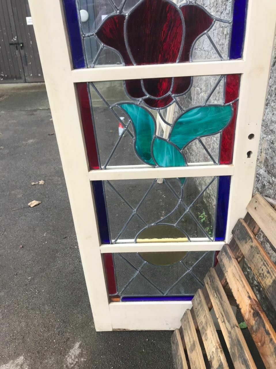 Vintage Stained Glass French Doors photo furniture