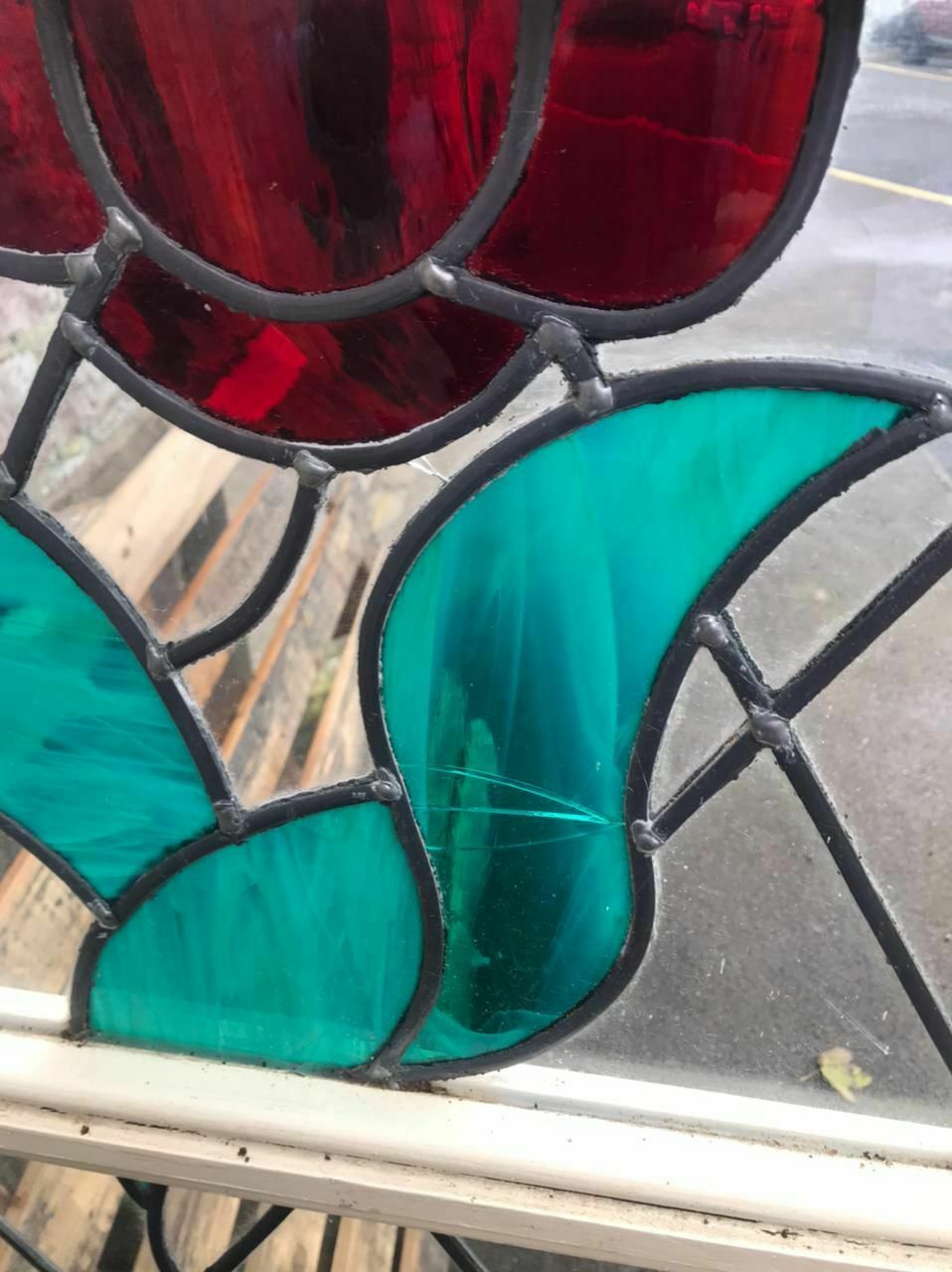photo furniture Vintage Stained Glass French Doors