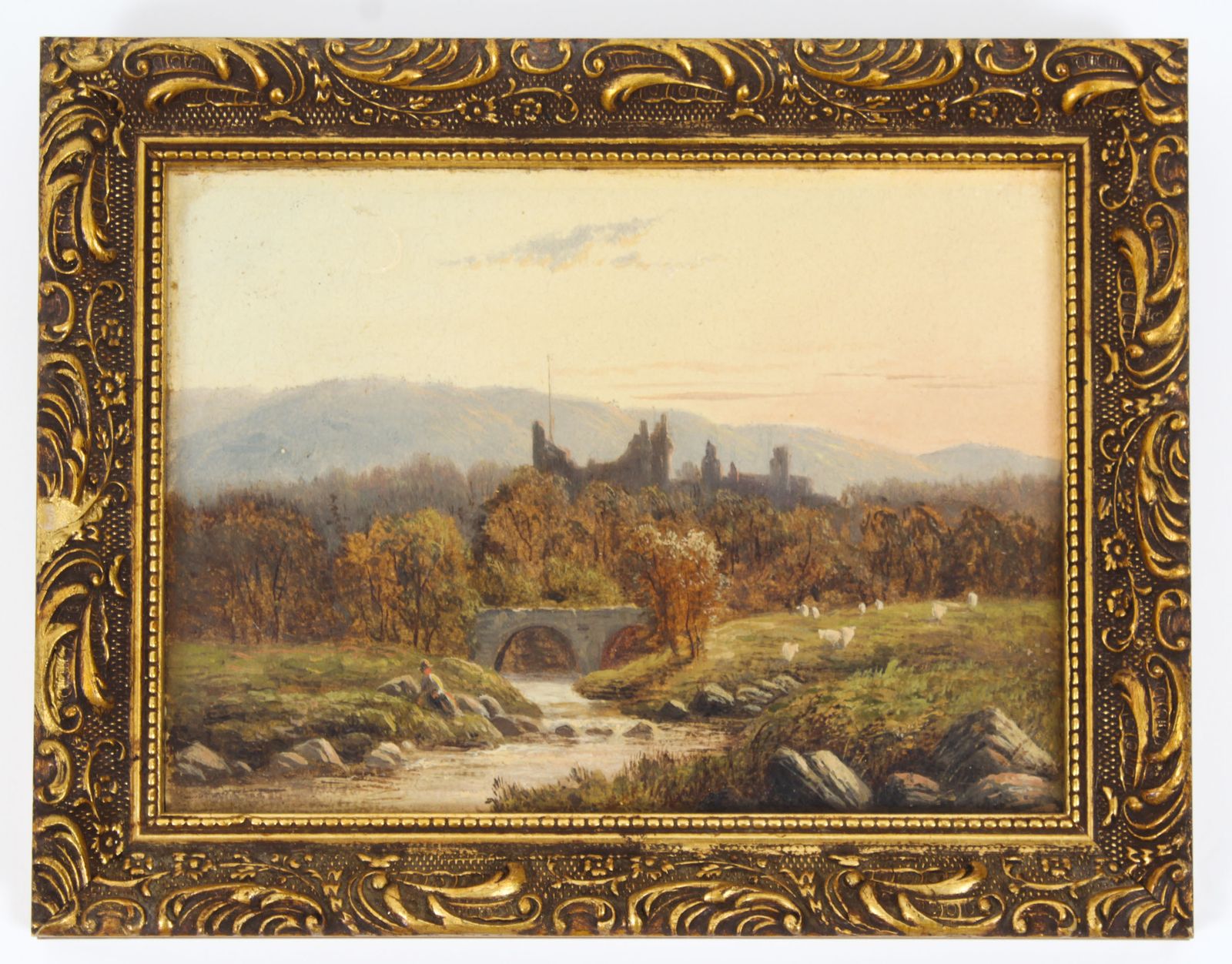 Antique Set Of Six River Landscapes Paintngs 19th Century photo Art