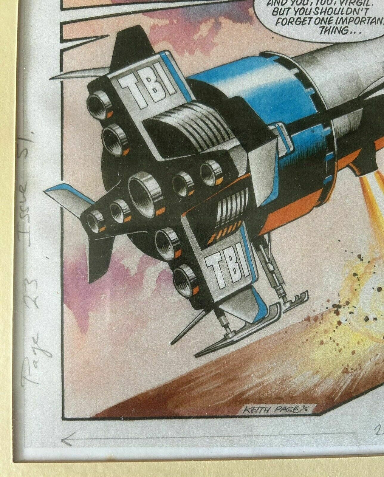 Two Original Thunderbird Comic Watercolour Artwork Pages C.1993 photo vintage