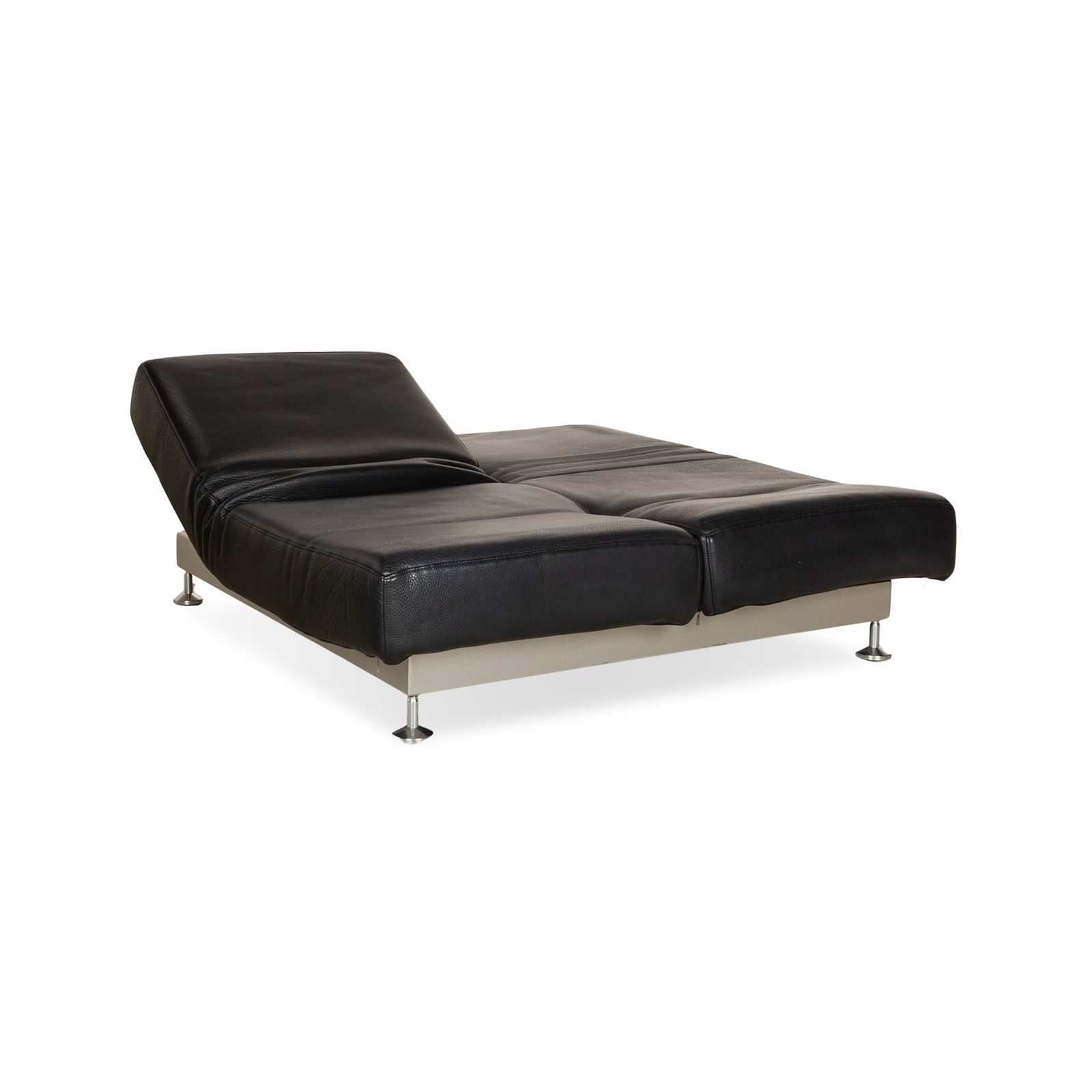 photo furniture Canapé 2 places Edra Damier en cuir noir, fonction manuelle