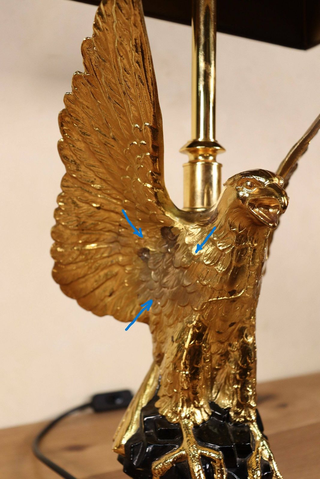 photo furniture Hollywood Regency Federal Style Eagle Lamp By Deknudt , Belgium 1970's (St.186)