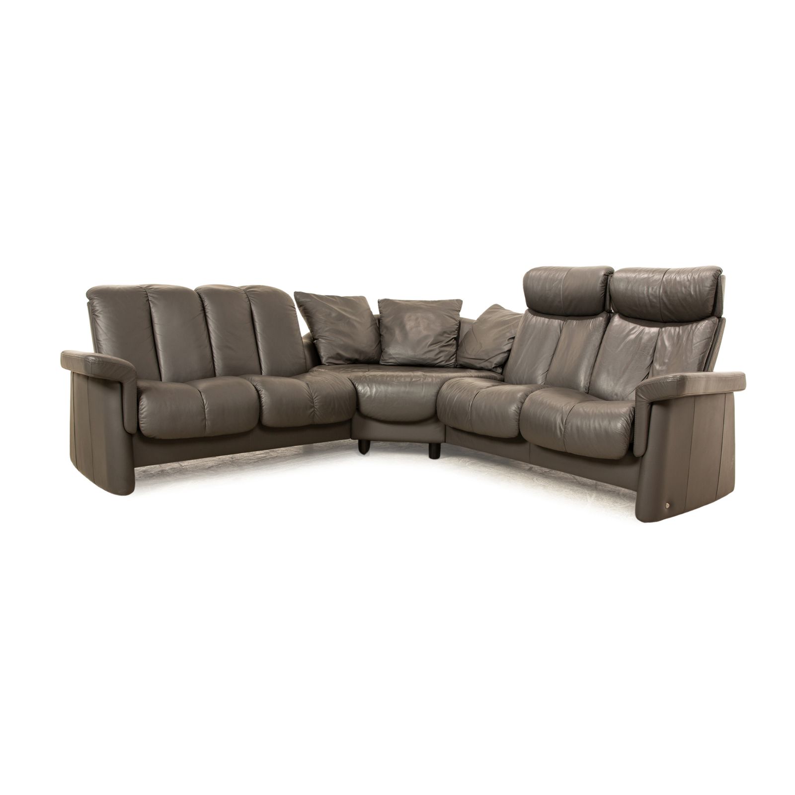 Stressless Legend Leather Corner Sofa Black Manual Function photo for sale