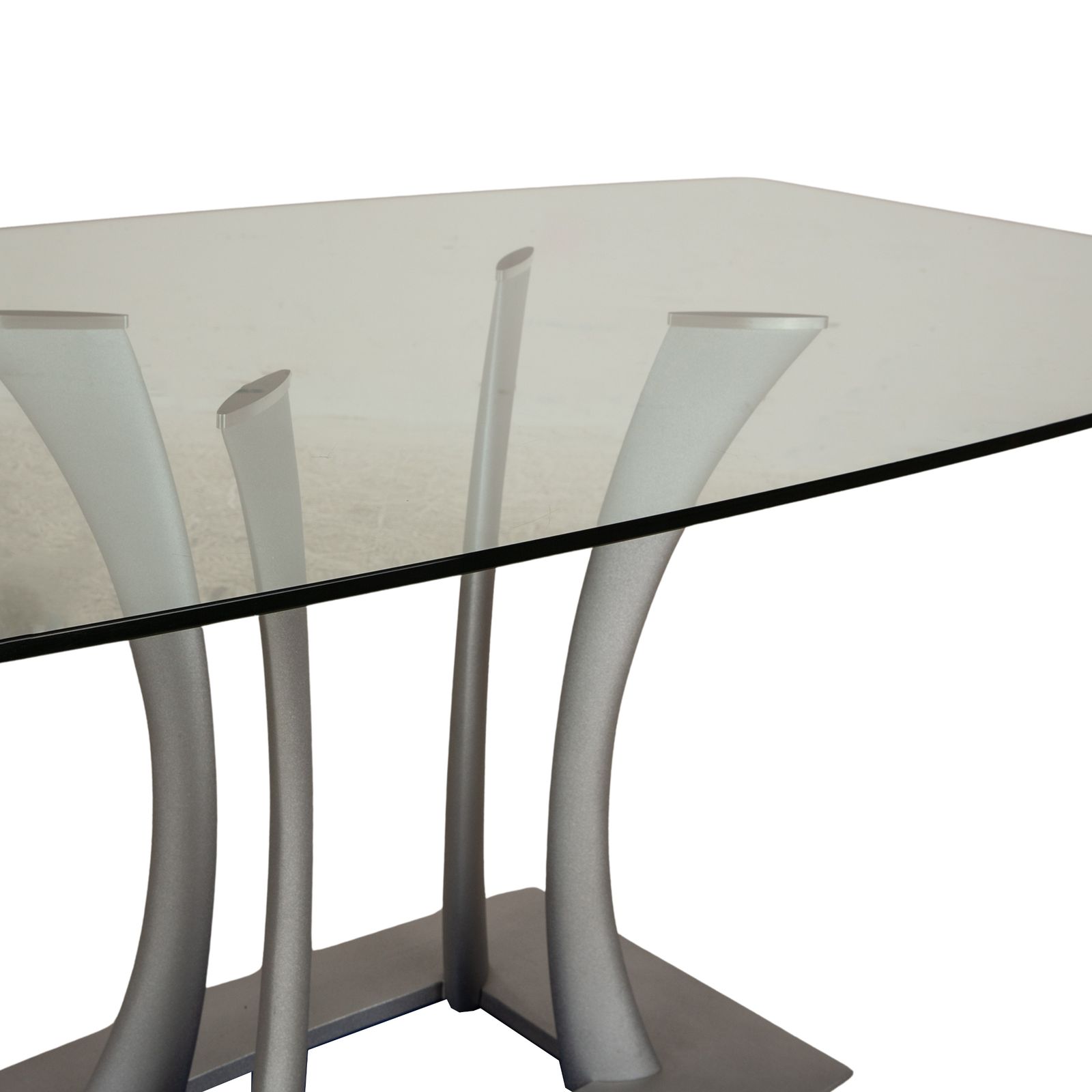 Rolf Benz Glazen Eettafel Zilver 180 x 90 x 74 cm photo for sale
