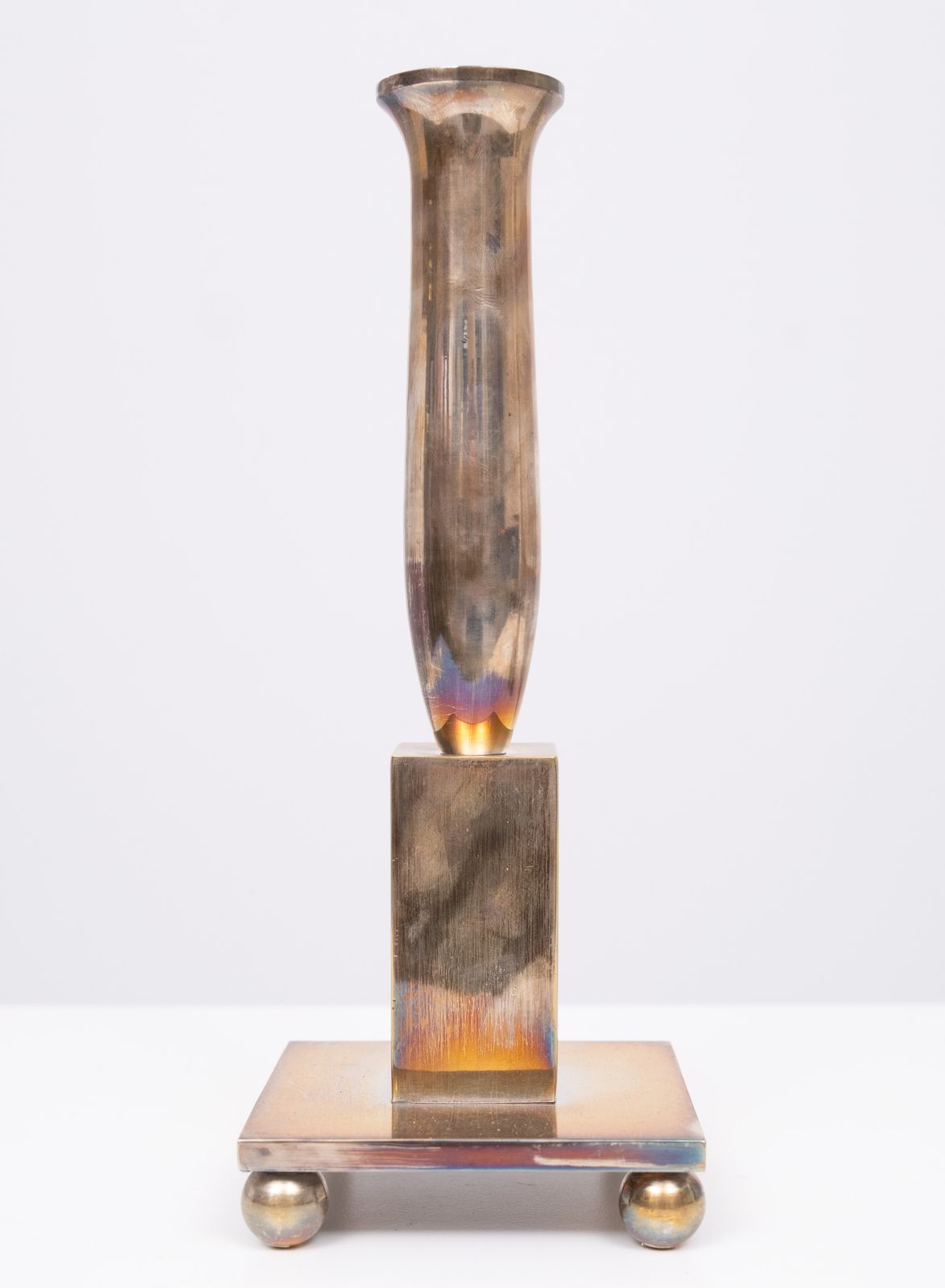 Modernistische Verzilverde Bronzen Kandelaars, Begin 20e Eeuw photo 1254.0