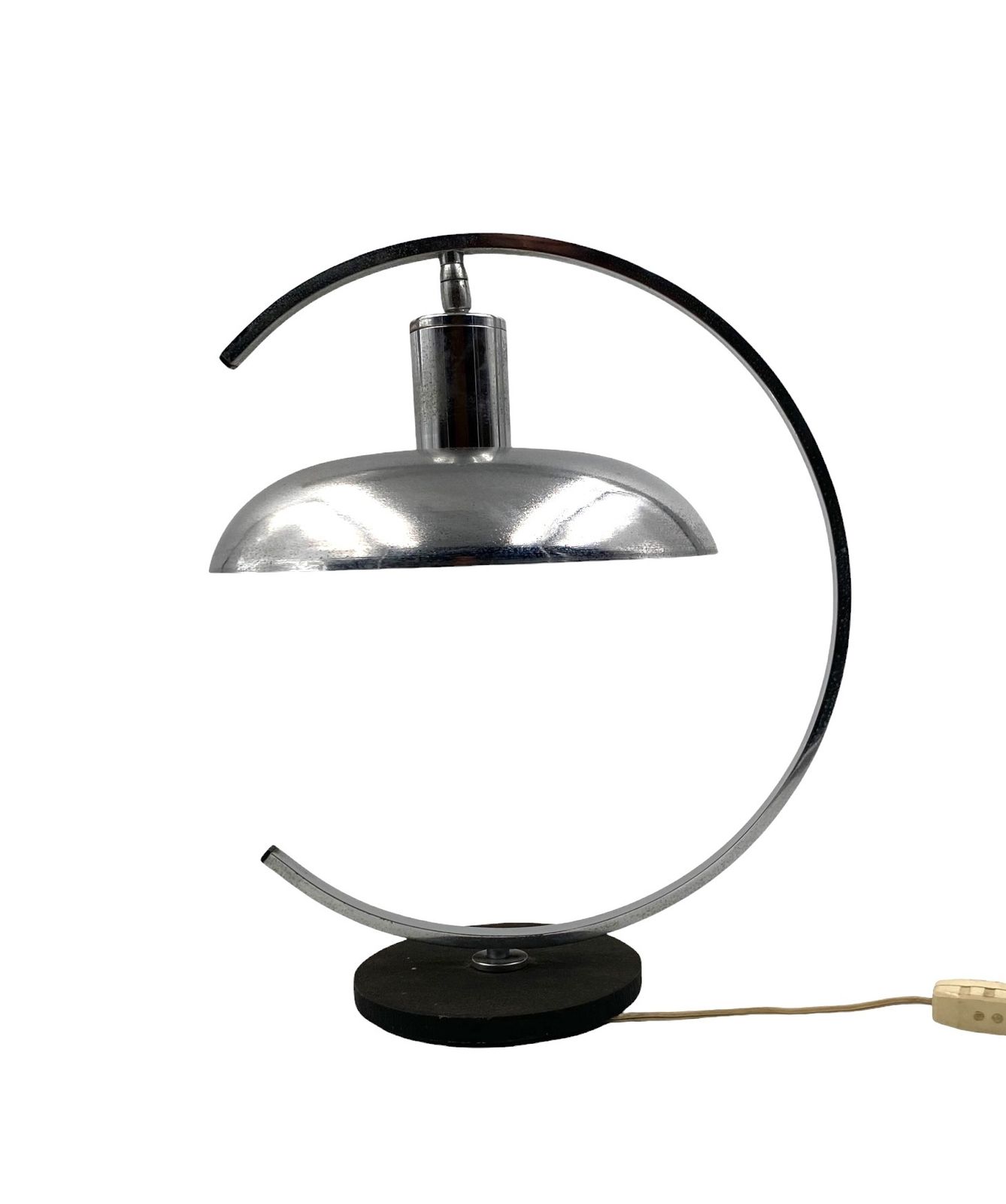 550.0 Mid Century Modern Chromed Table Lamp, In The Manner Of Mariano Fortuny Italy, 1970s photo