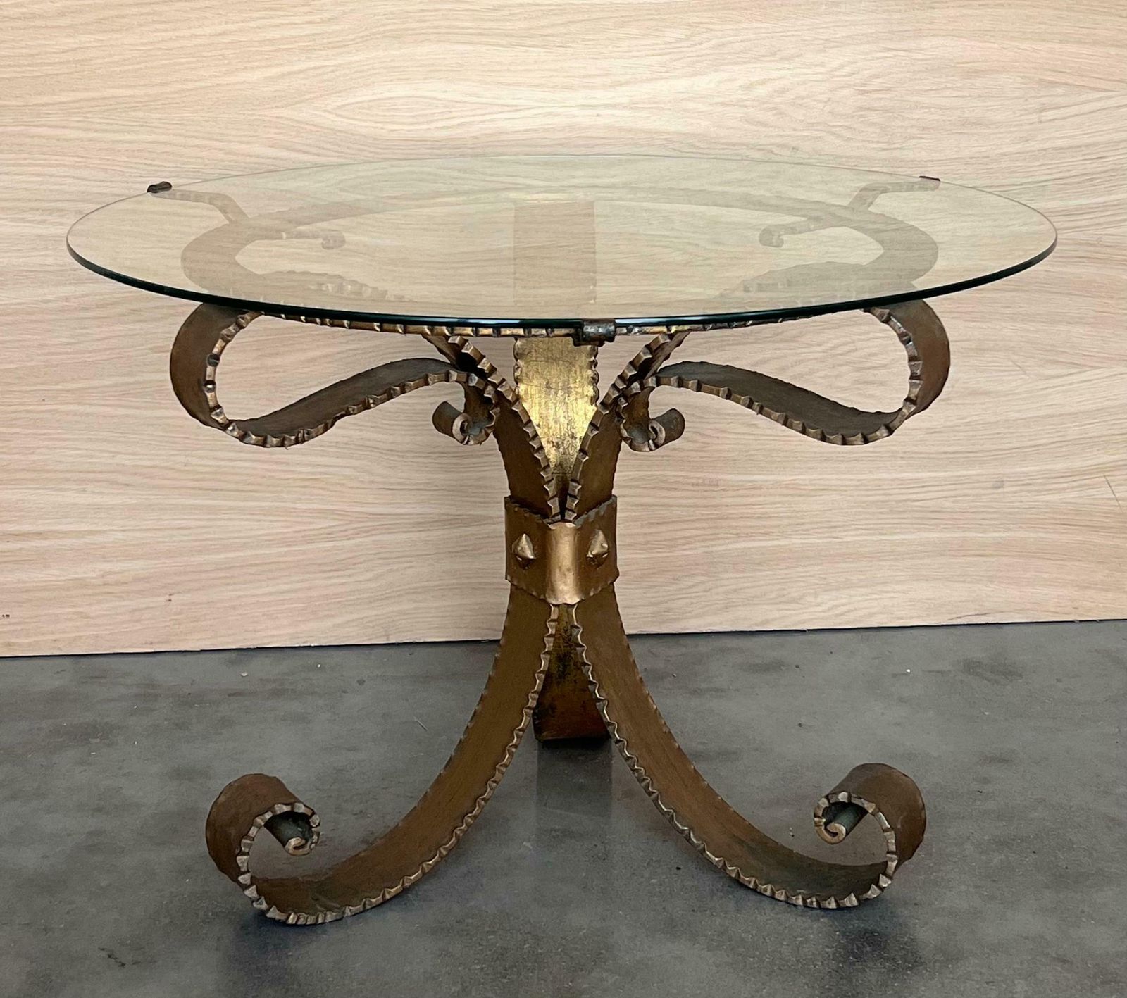Mid Century Hollywood Regency Gilt French Iron Cocktail Table photo 2272.0