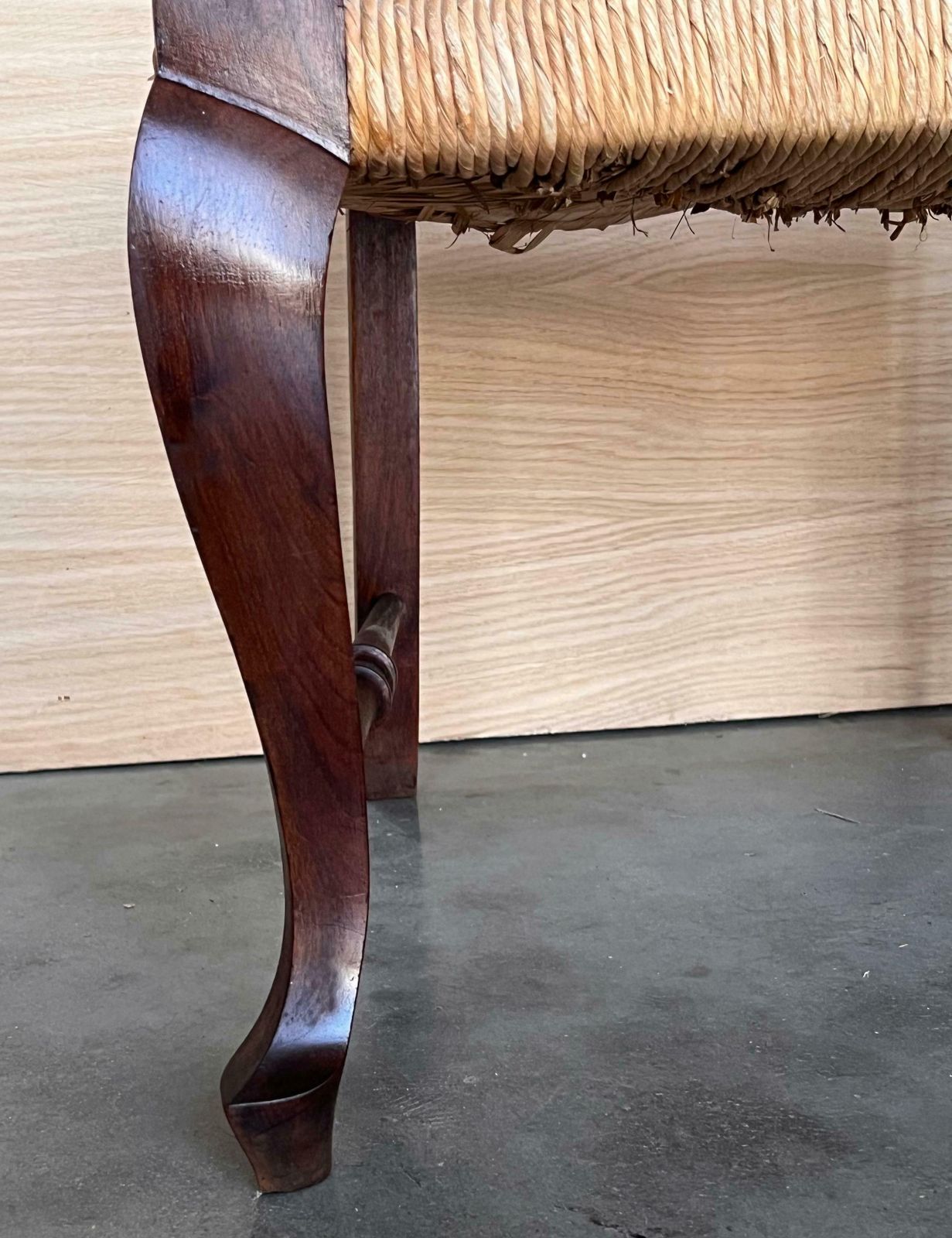 photo buy 20th Pair Of Spanish Walnut Armchairs With High Back And Seat Caned