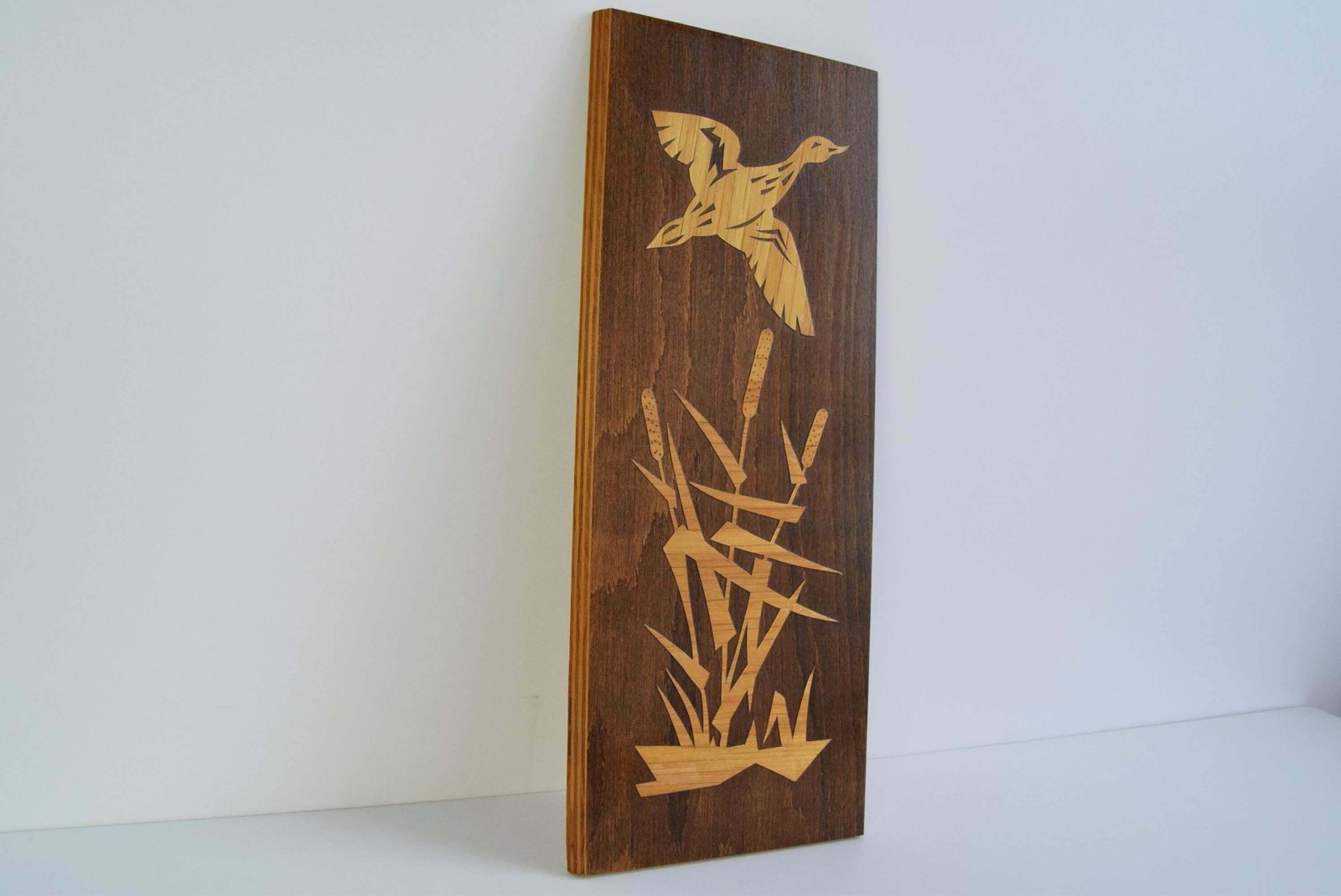 Vintage Wall Wood Mallard, Decoration. 1950's. photo furniture