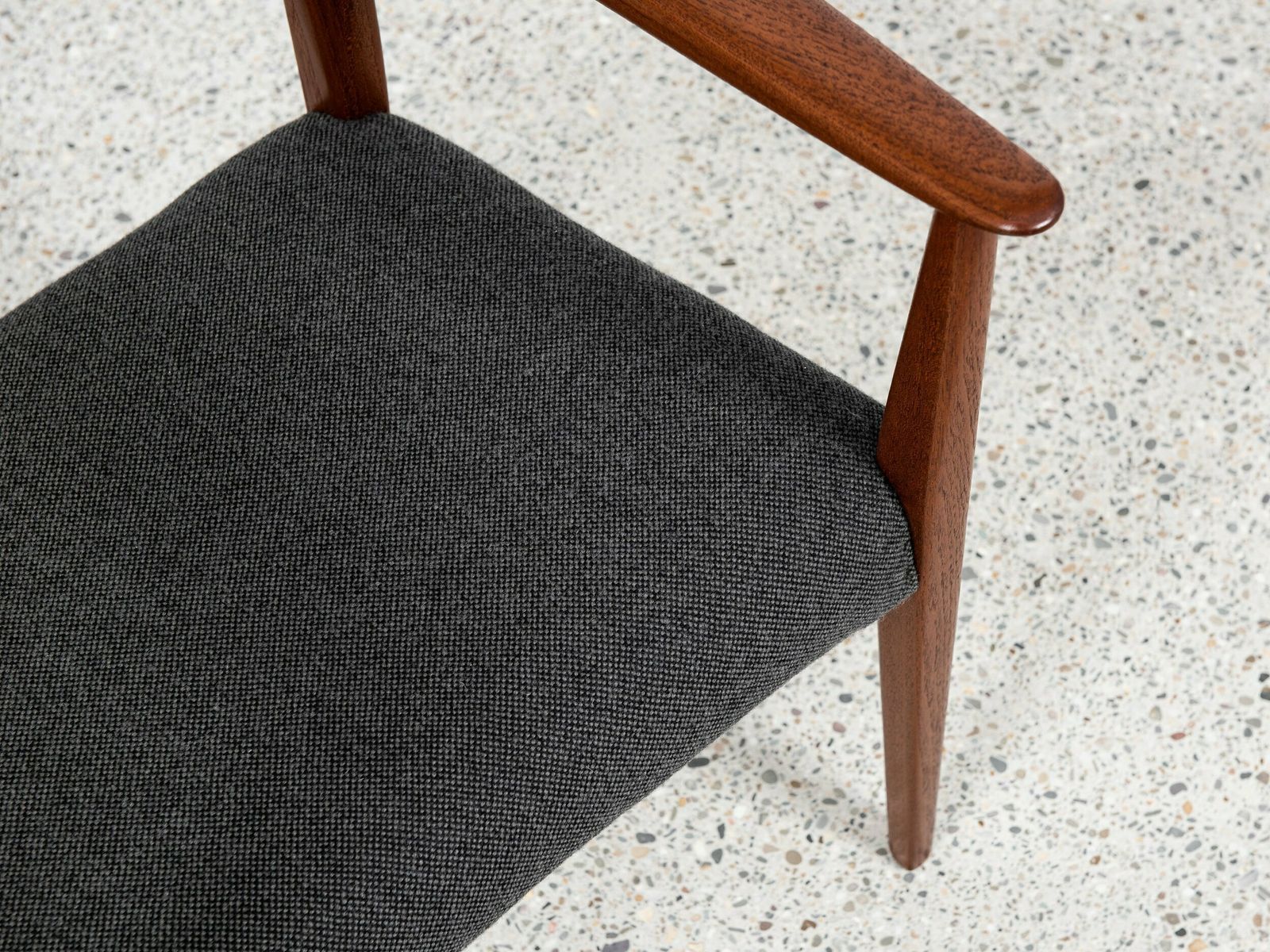 Midcentury Danish Chair With Armrests In Teak By Arne Hovmand Olsen For Mogens Kold 1960s photo vinterior
