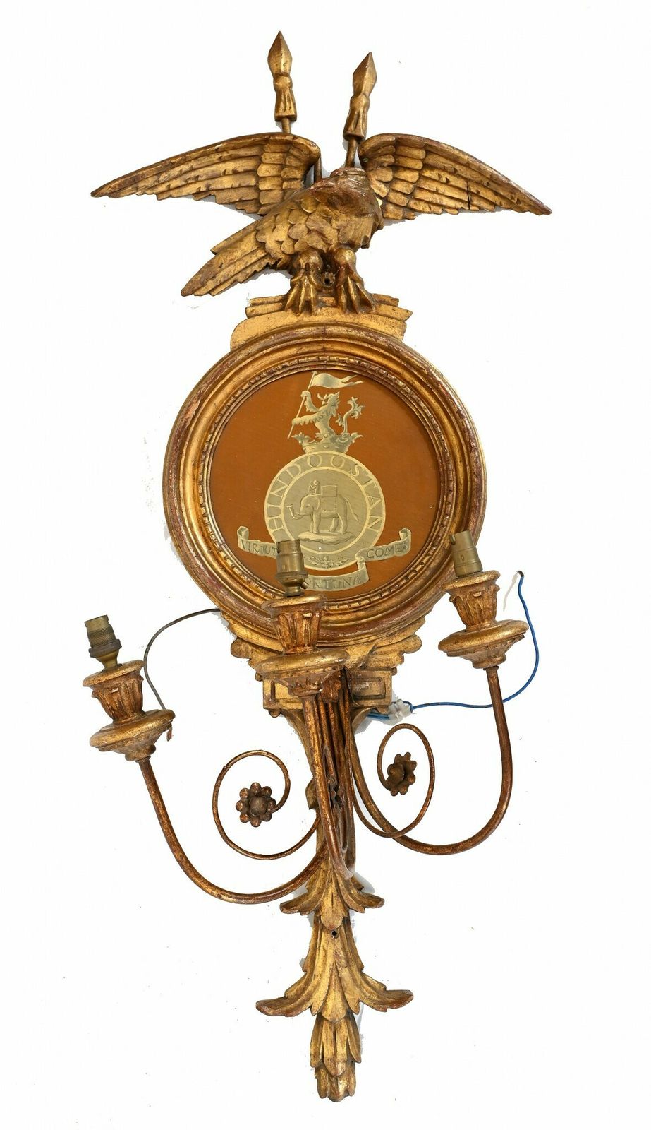 Pair Gilt Neo Classical Mirror Girandoles Eagle photo furniture